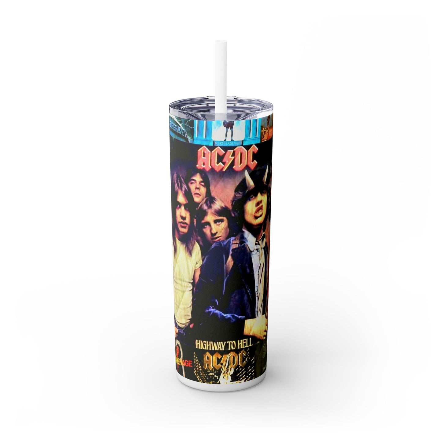 ACDC D Skinny Tumbler with Straw, 20oz - Rock n Royalty Designs