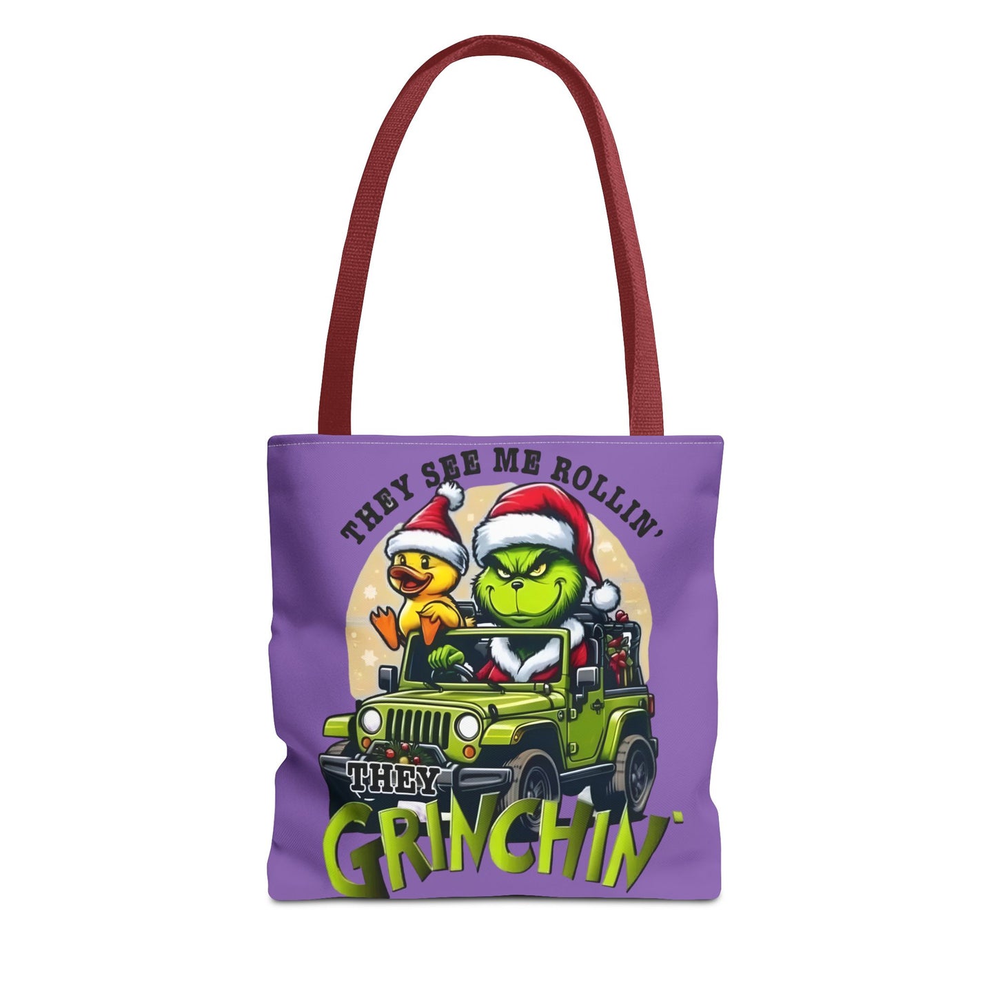 Funny Grinch Tote Bag - They see me Rollin, they Hàtin Printify