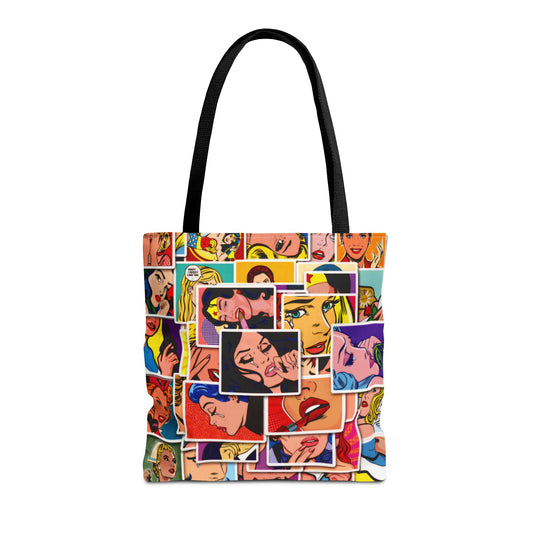 Modern Woman Comic Style - Tote Bag (AOP) - Rock n Royalty Designs