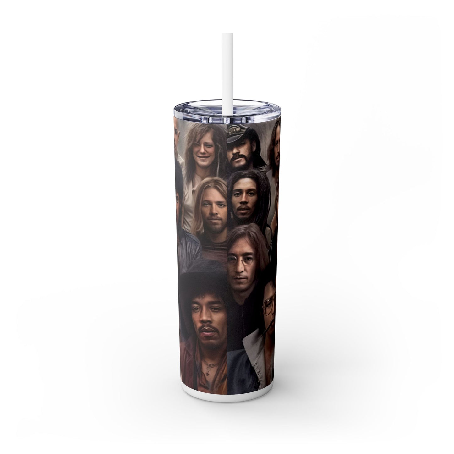 Heaven Music Legends - Skinny Tumbler with Straw, 20oz - Rock n Royalty Designs