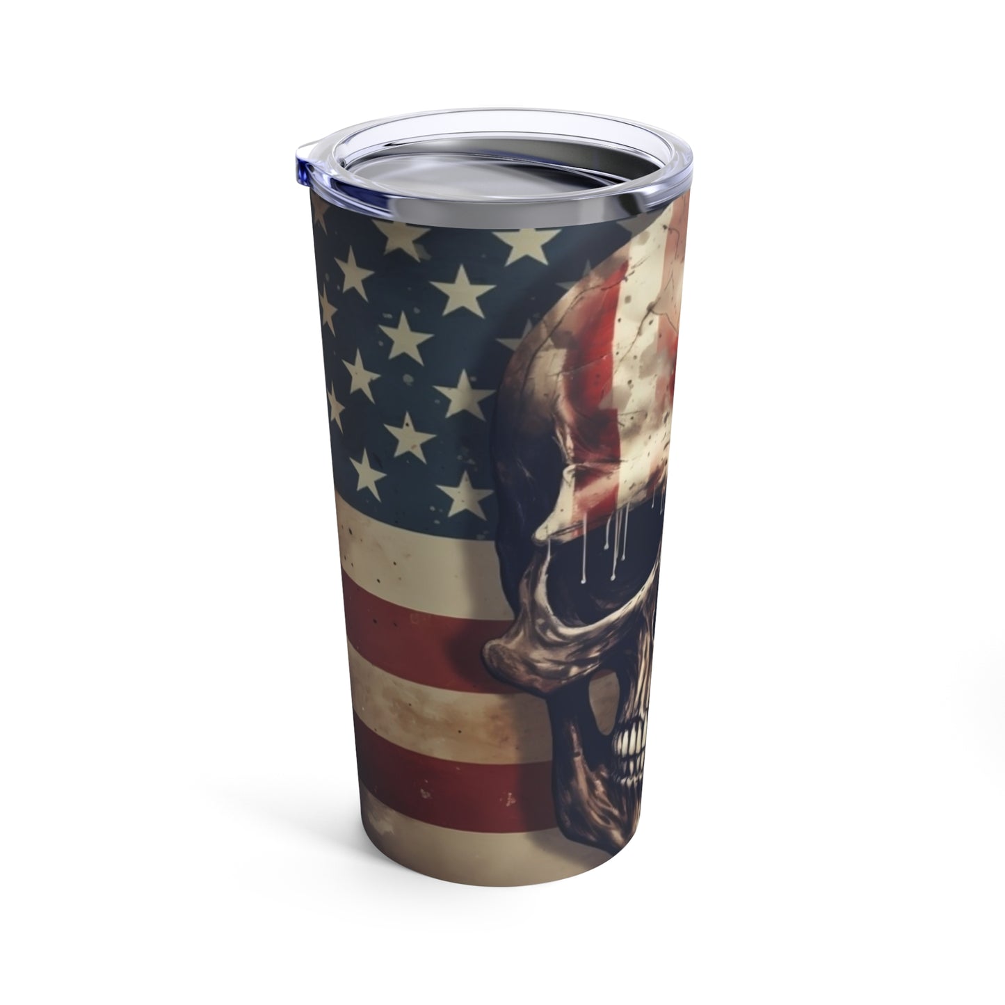 AMERICAN FLAG AND SKULL - Tumbler 20oz - Rock n Royalty Designs