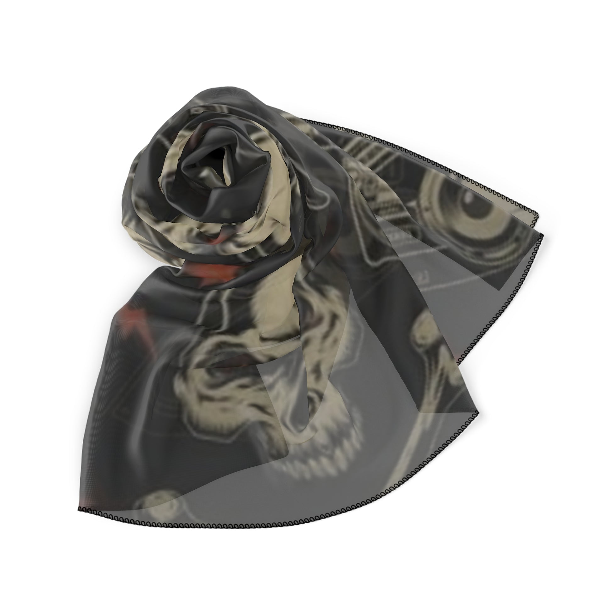 Black Rockin' Skull - Poly Scarf - Rock n Royalty Designs