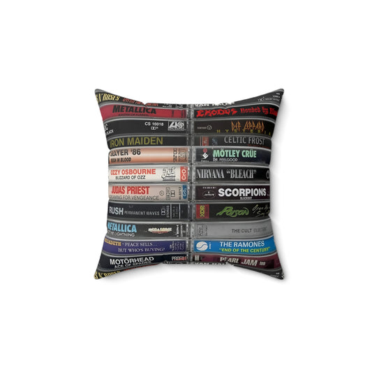 ROCK CASSETTE TAPES - Spun Polyester Square Pillow - Rock n Royalty Designs