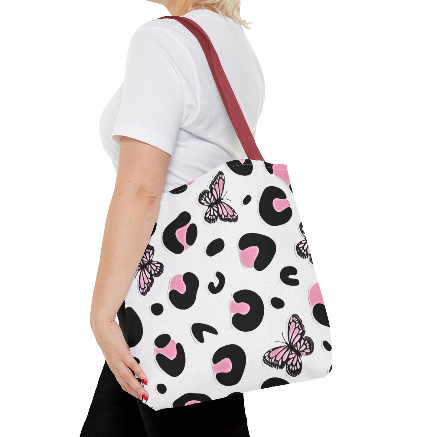 PINK ANIMAL PRINT/BUTTERFLY - Tote Bag (AOP) - Rock n Royalty Designs