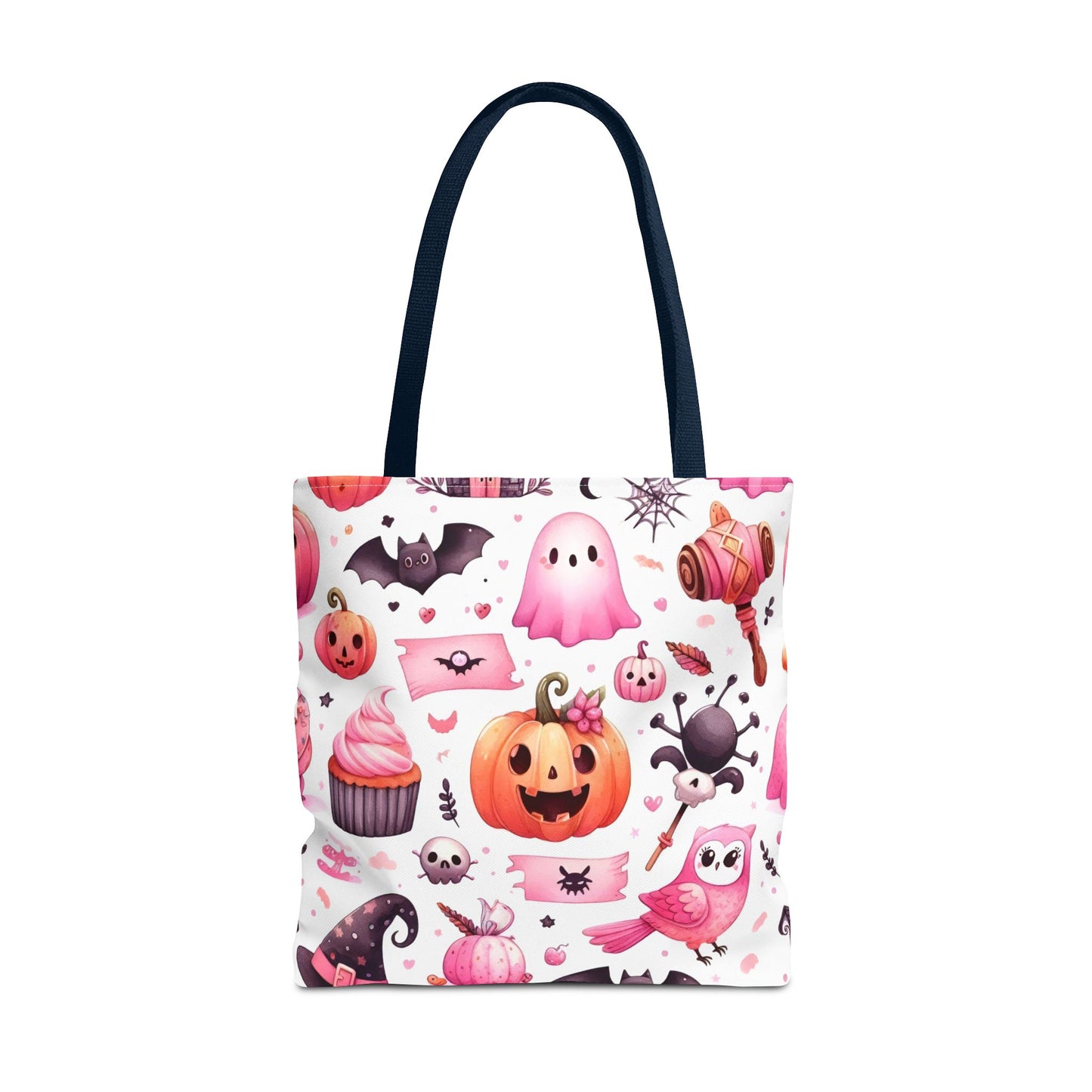 "Kawaii Halloween Tote Bag - Cute Ghost, Pumpkin & Spooky Treats Design" Printify