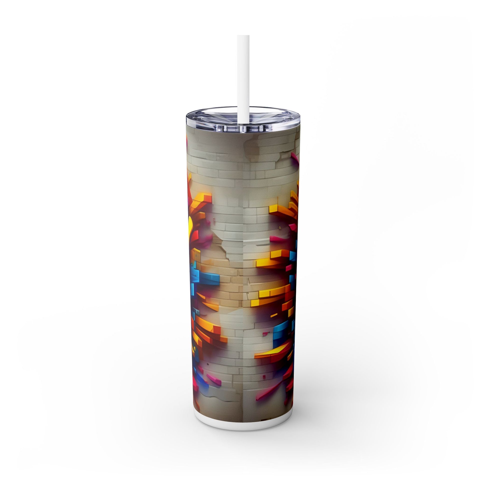 Mtv Telivision - (80s) Skinny Tumbler with Straw, 20oz - Rock n Royalty Designs