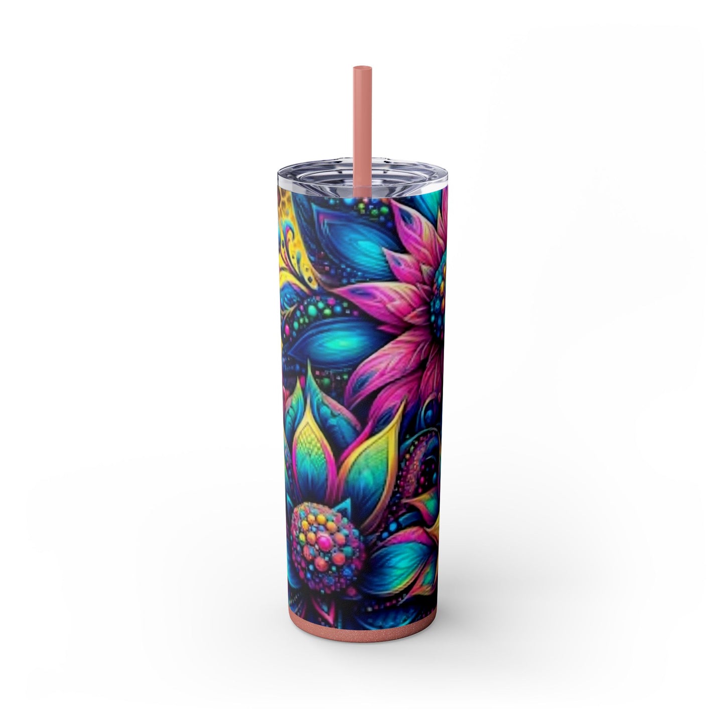 3 FLOWER BRT - Skinny Tumbler with Straw, 20oz - Rock n Royalty Designs