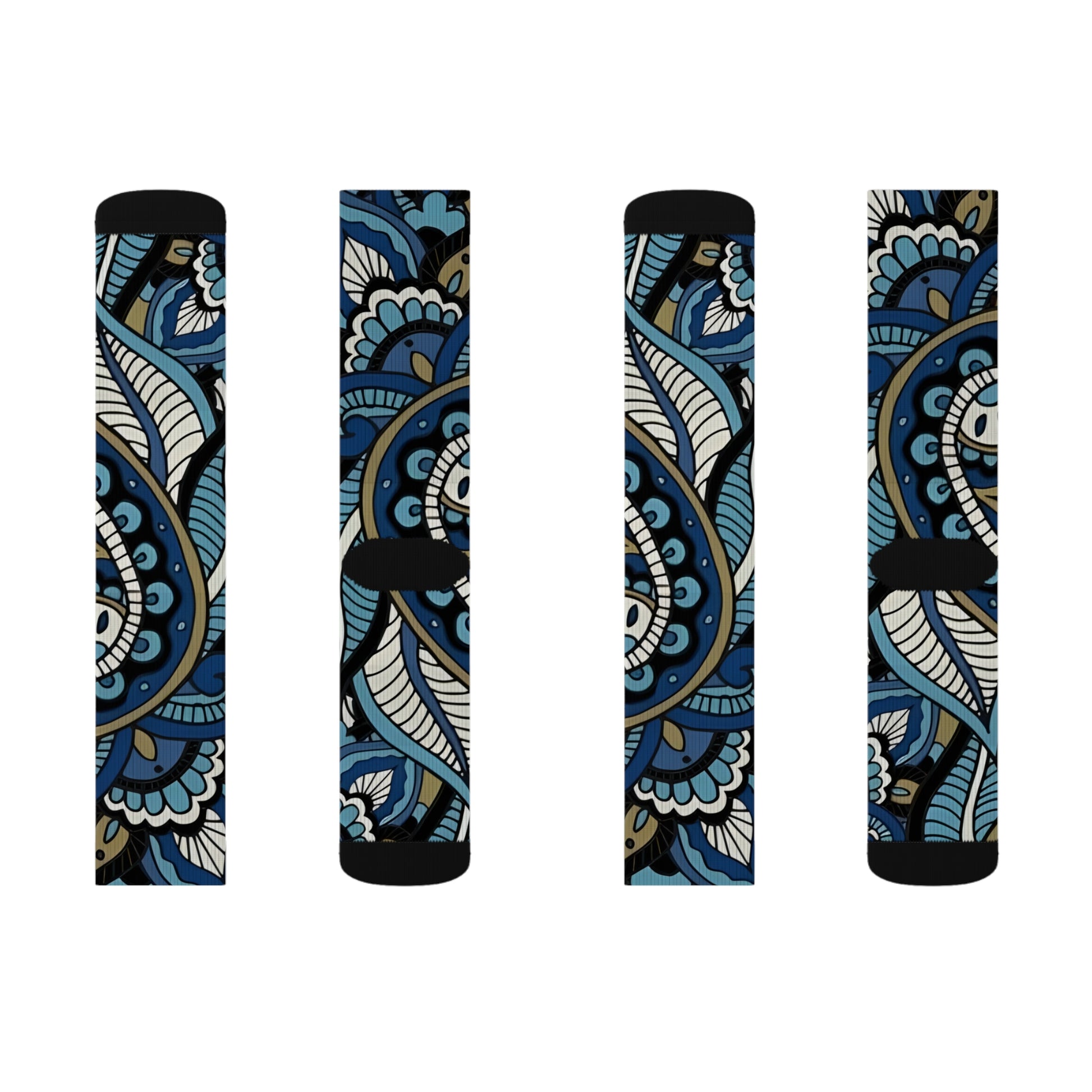 Blue Abstract Dress Sublimation Socks - Rock n Royalty Designs