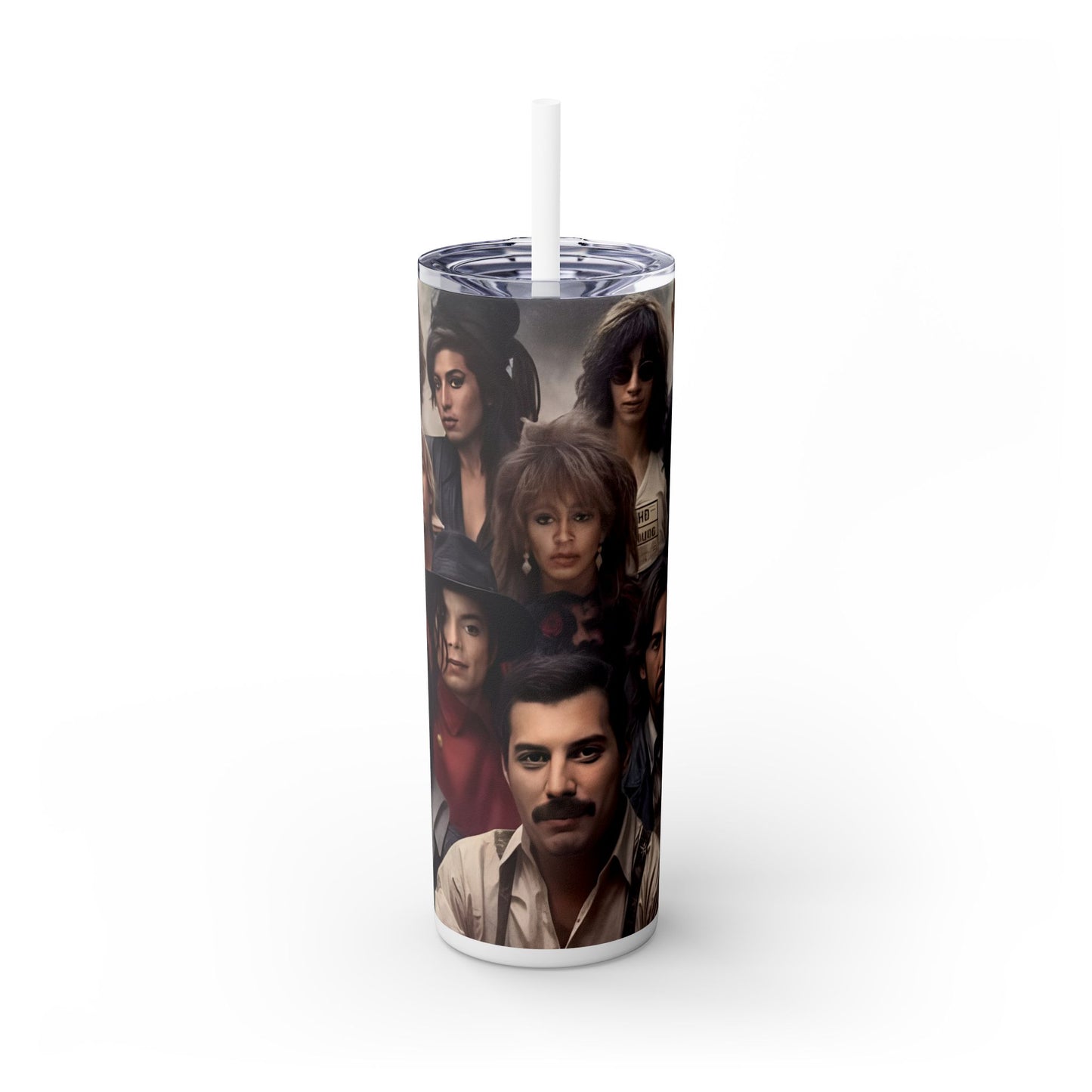 Heaven Music Legends - Skinny Tumbler with Straw, 20oz - Rock n Royalty Designs