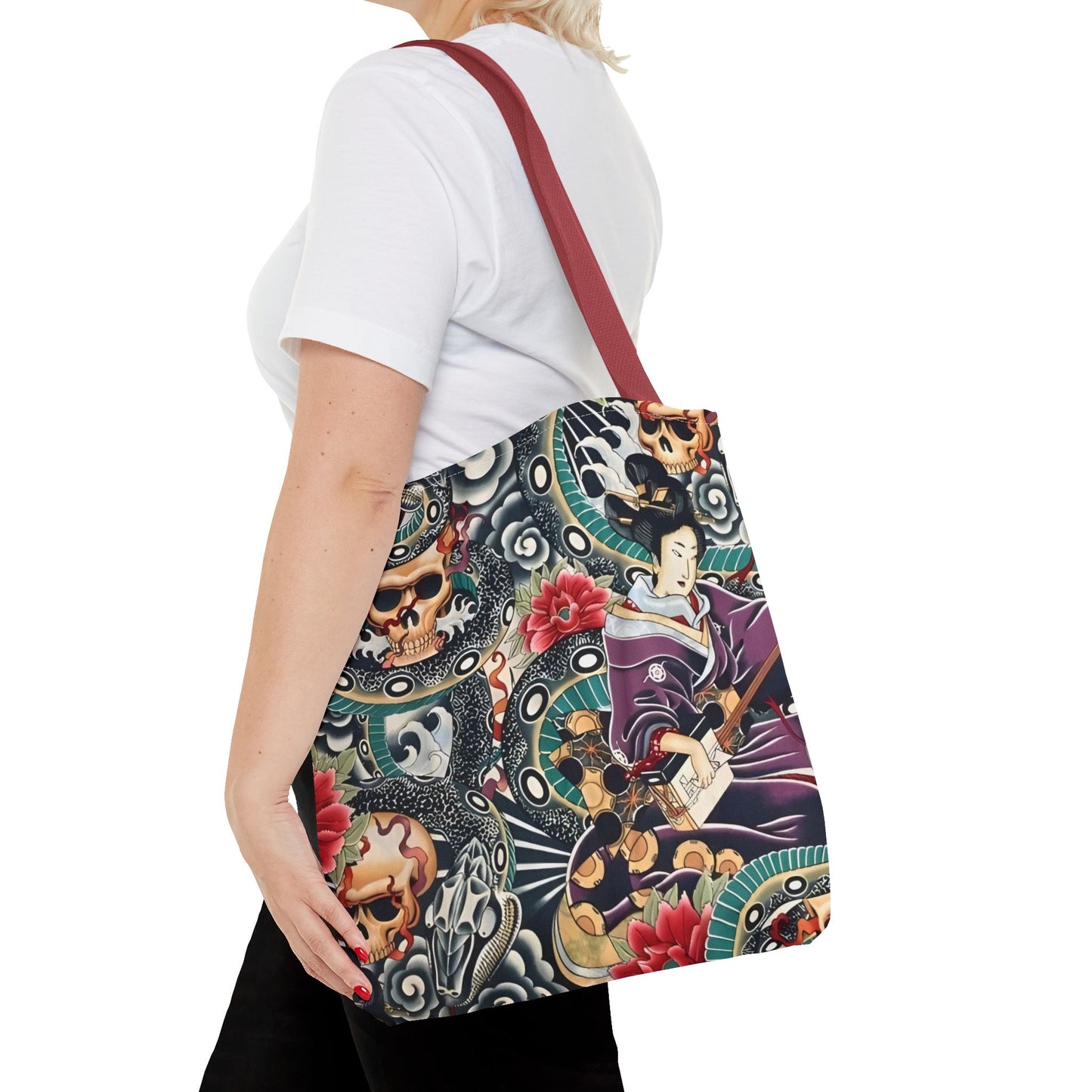 Skull/Snake Abstract - Tote Bag (AOP) - Rock n Royalty Designs