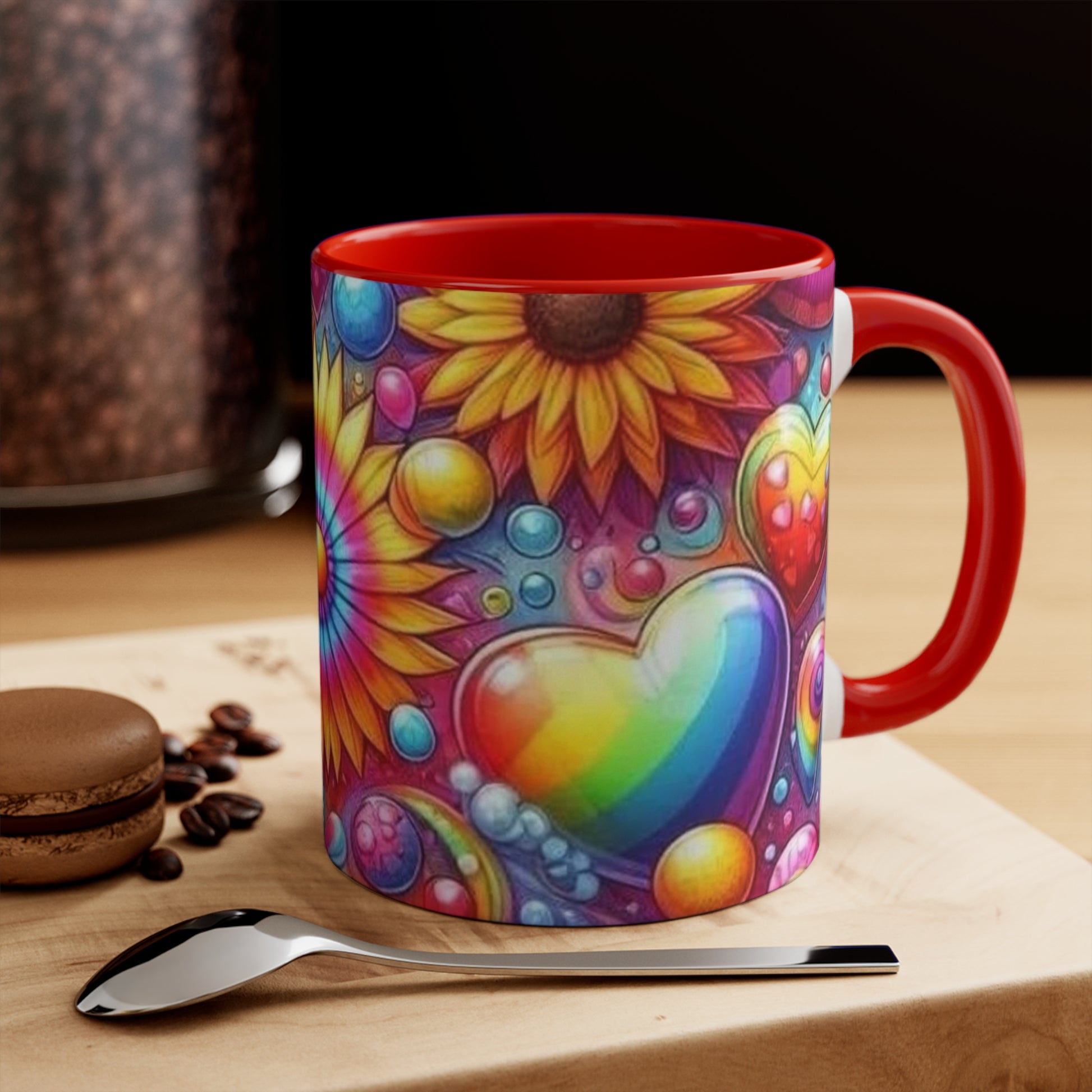 BRIGHT COLORFUL SUNFLOWER DESIGN - Accent Mugs - Rock n Royalty Designs