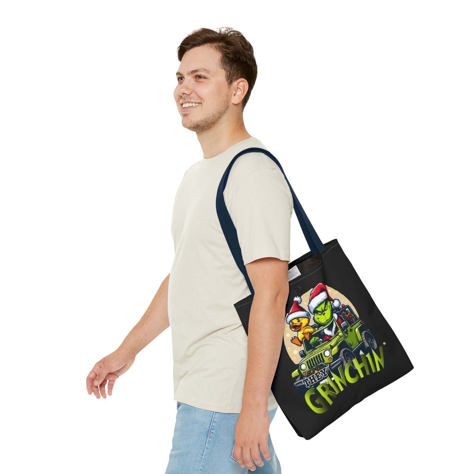 Funny Grinch Tote Bag - They see me Rollin, they Hàtin Printify