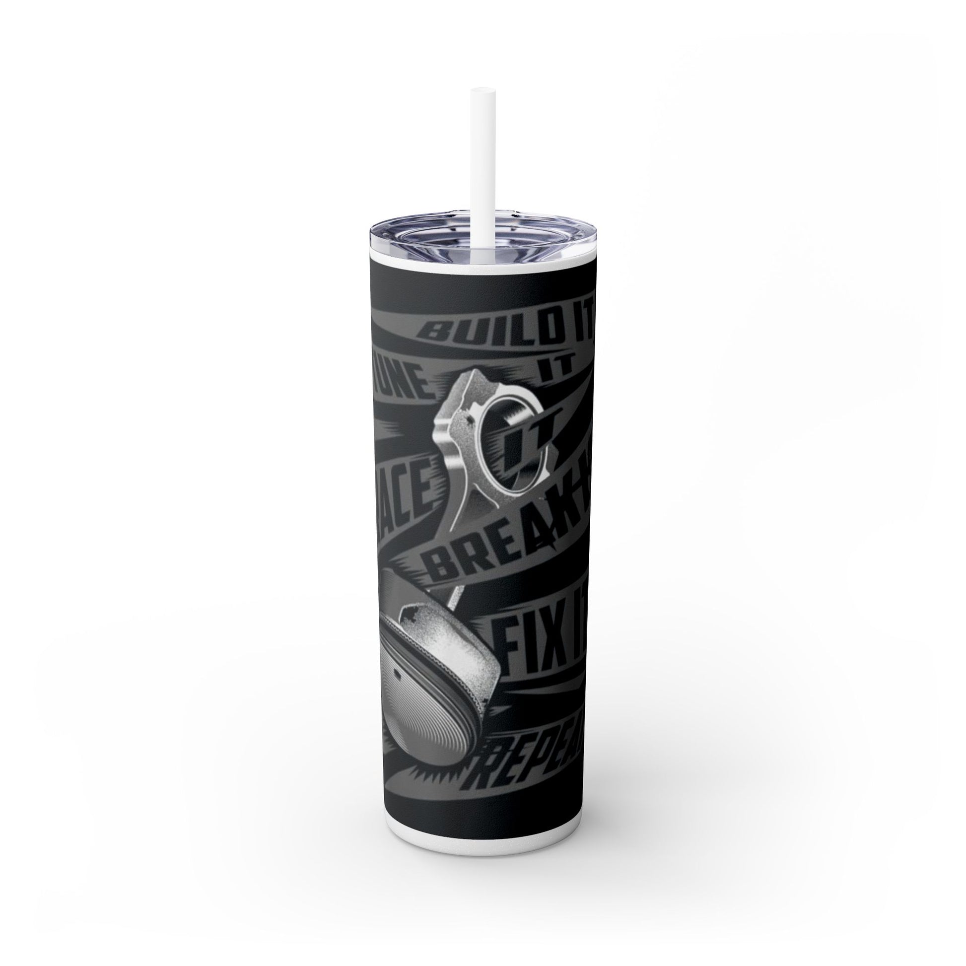 Mechanic- Skinny Tumbler with Straw, 20oz Printify