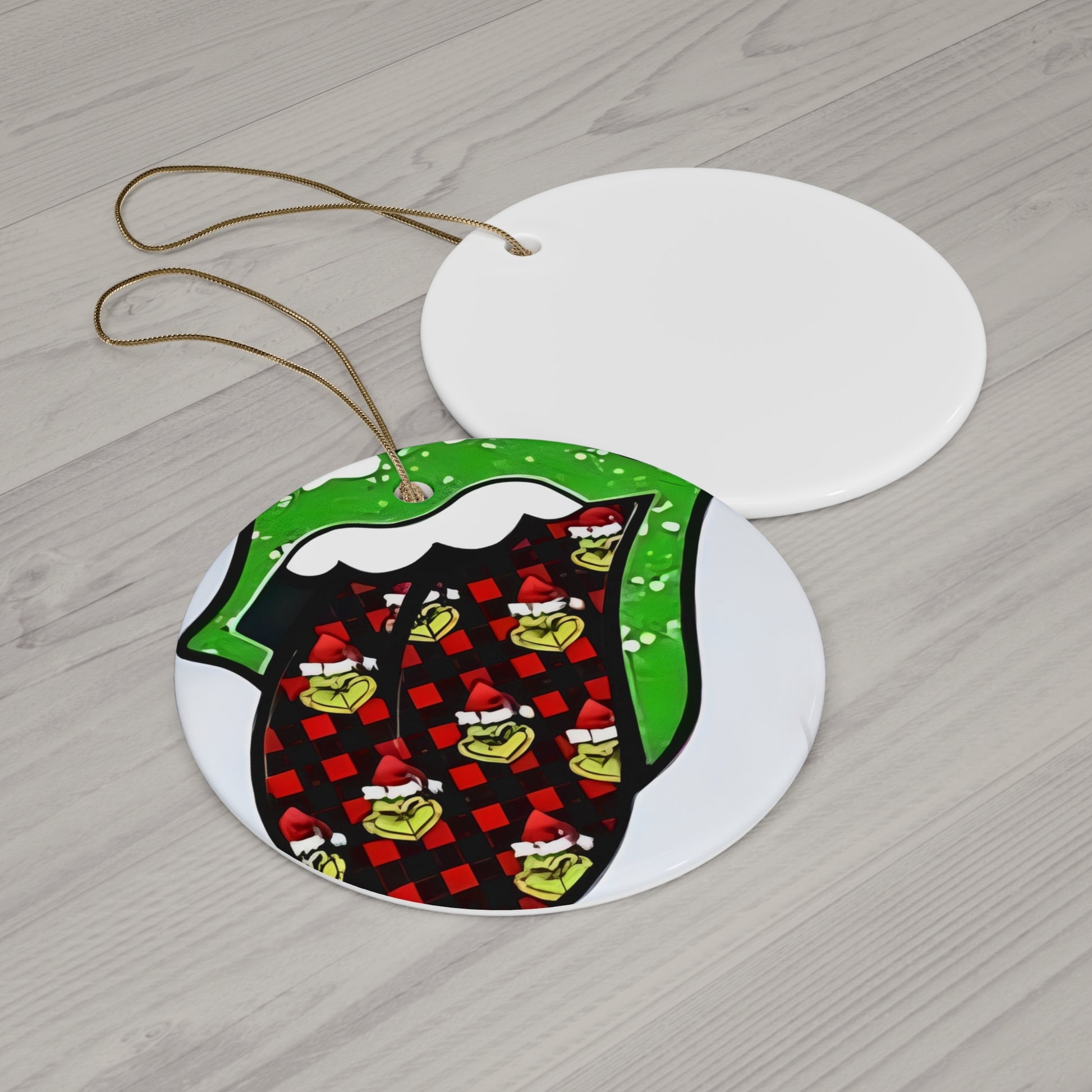 The Tongue Grinch  - Ceramic Ornament Printify