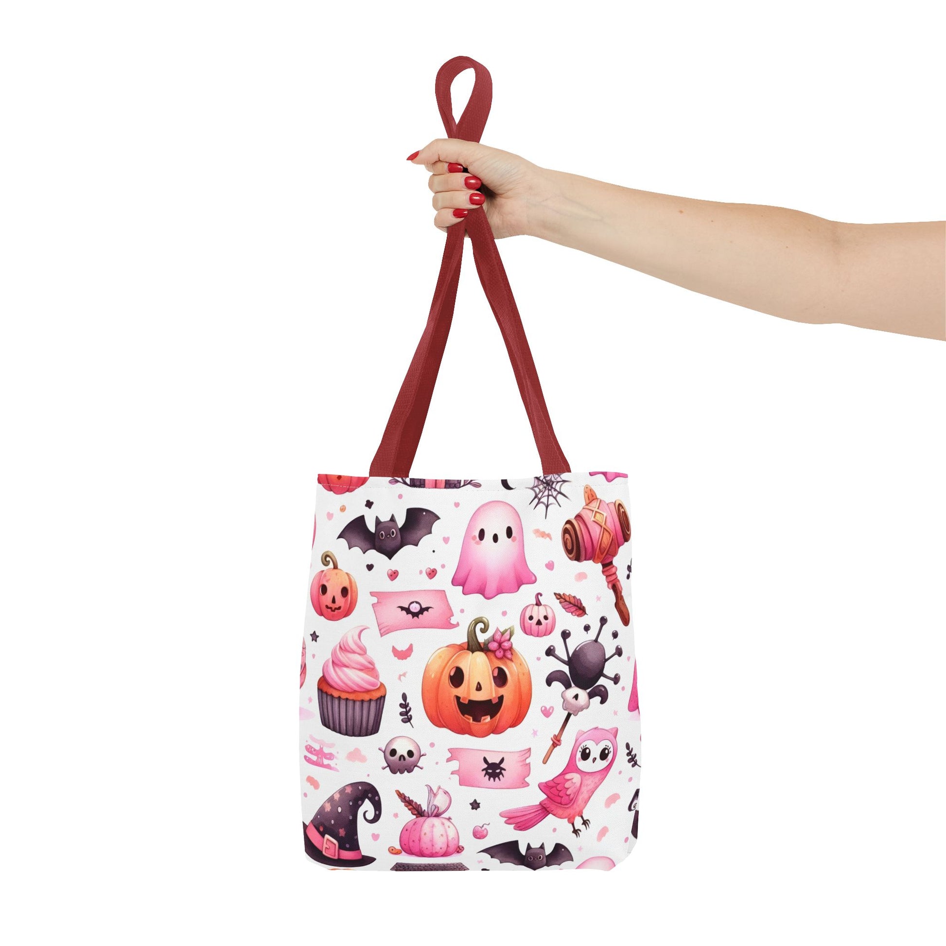 "Kawaii Halloween Tote Bag - Cute Ghost, Pumpkin & Spooky Treats Design" Printify