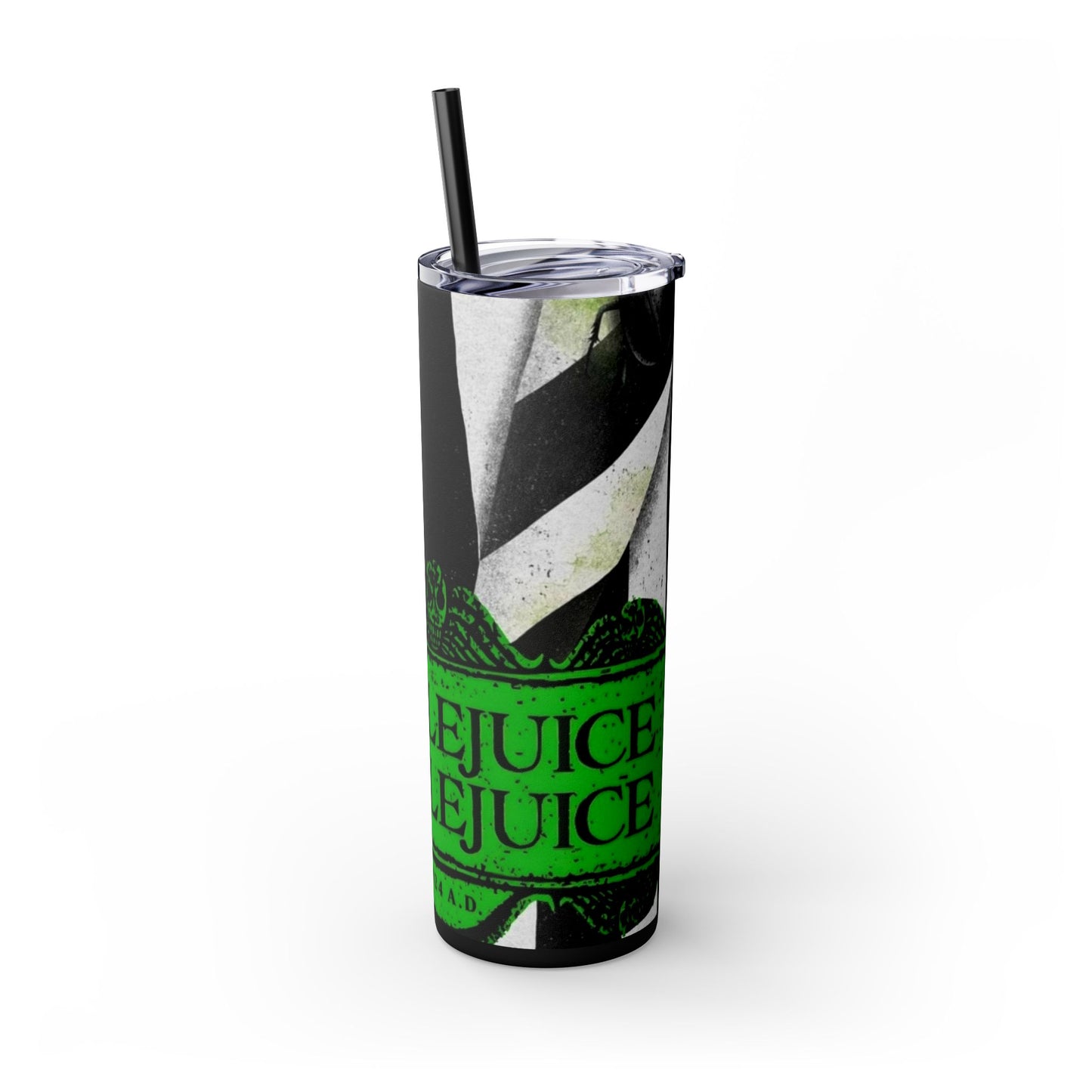 BEETLEJUICE BEETLEJUICE - Skinny Tumbler with Straw, 20oz - Rock n Royalty Designs