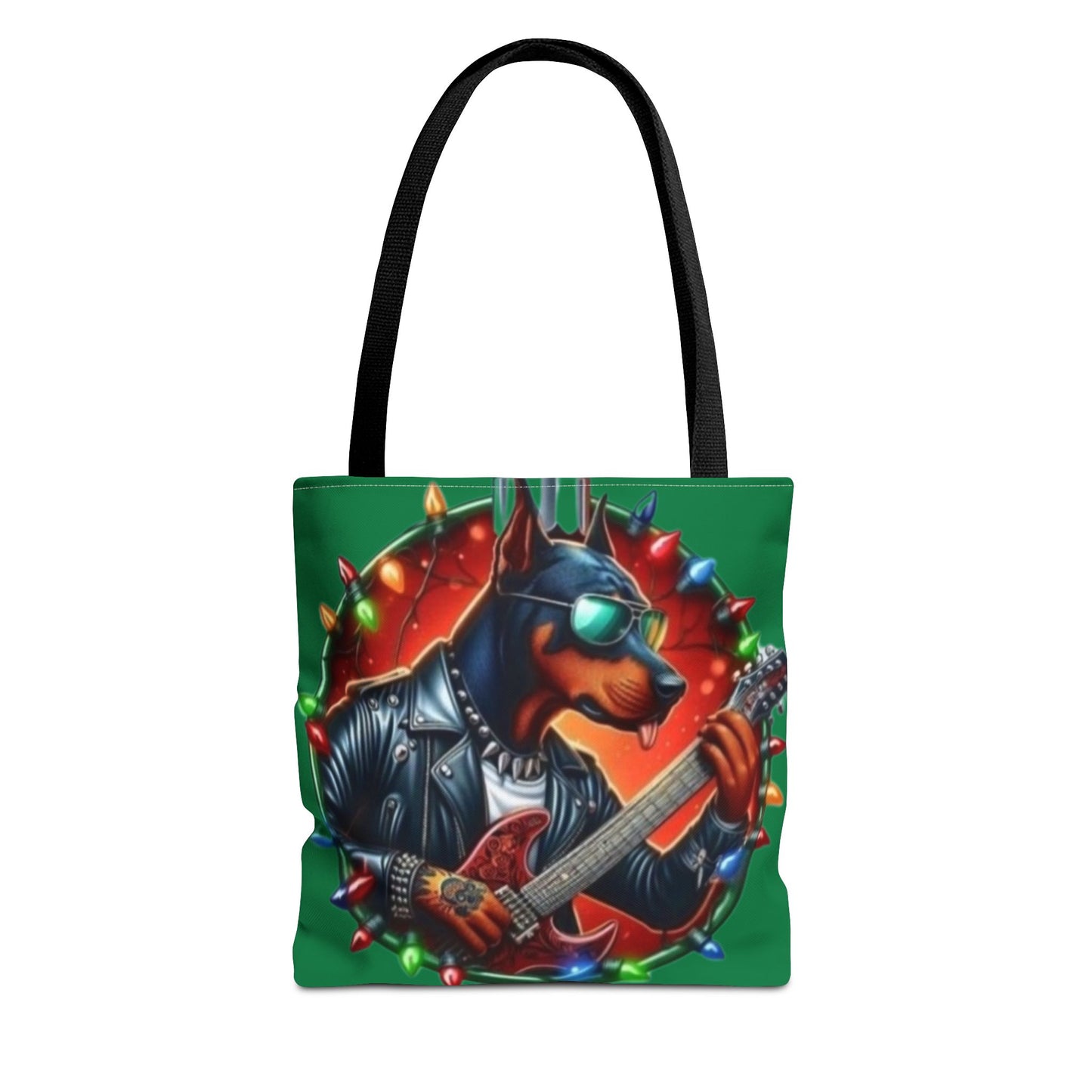 Cool Dobiman Tote Bag - Leather Jacket Guitar Funny Design Printify