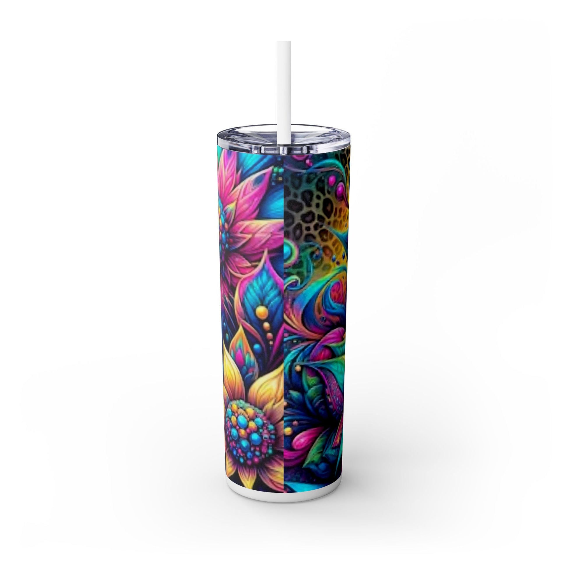 3 FLOWER BRT - Skinny Tumbler with Straw, 20oz - Rock n Royalty Designs