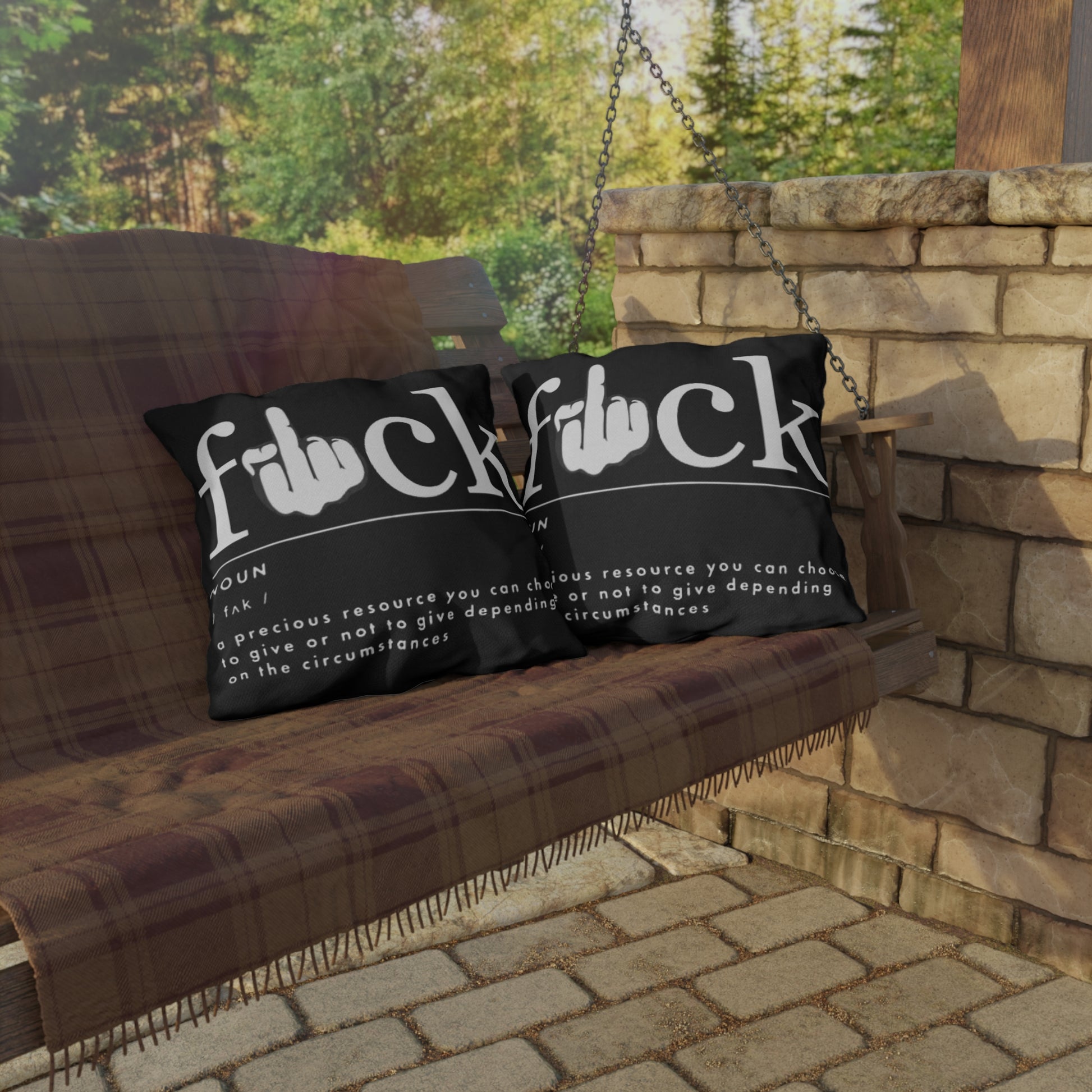 Throw Pillows - F@CK Black and White Design - Rock n Royalty Designs