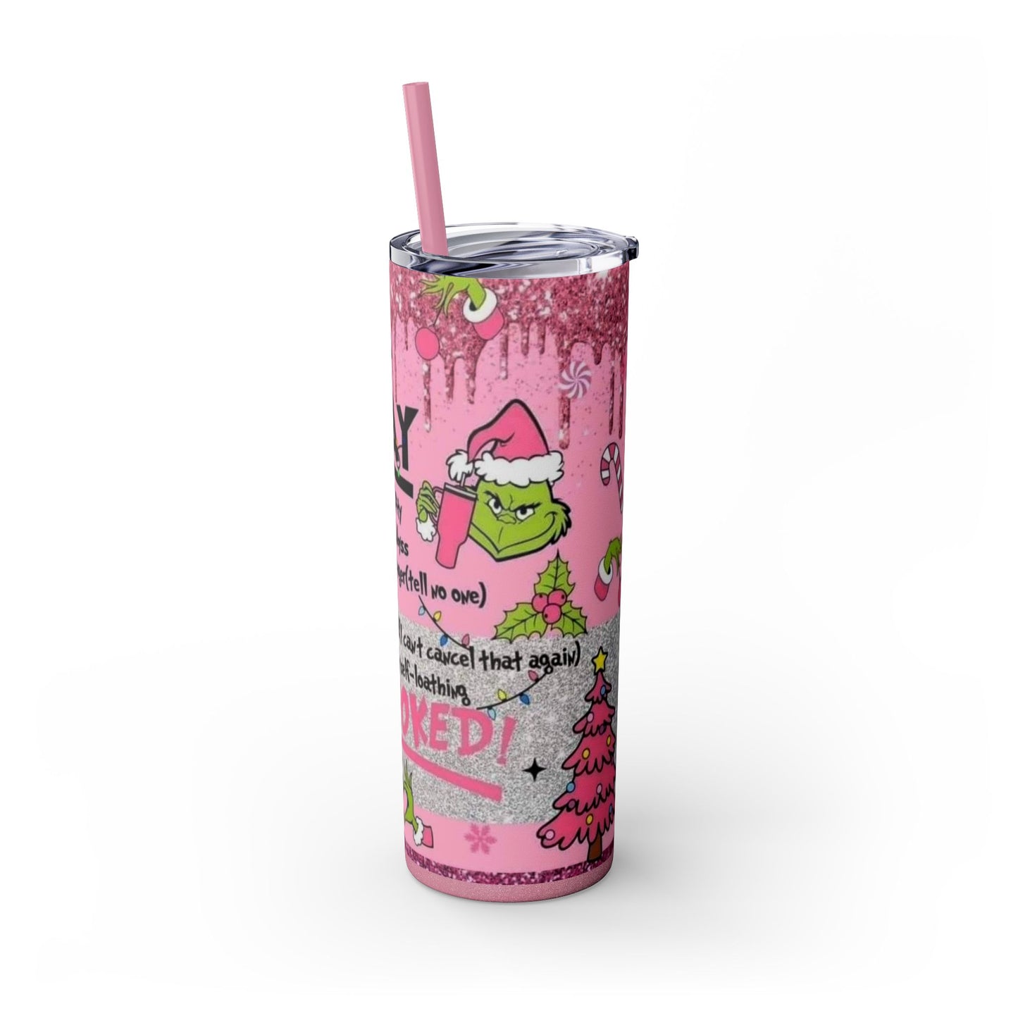 "MR. Grinch Christmas Tumbler - Funny Holiday Drink Cup with Straw" Printify