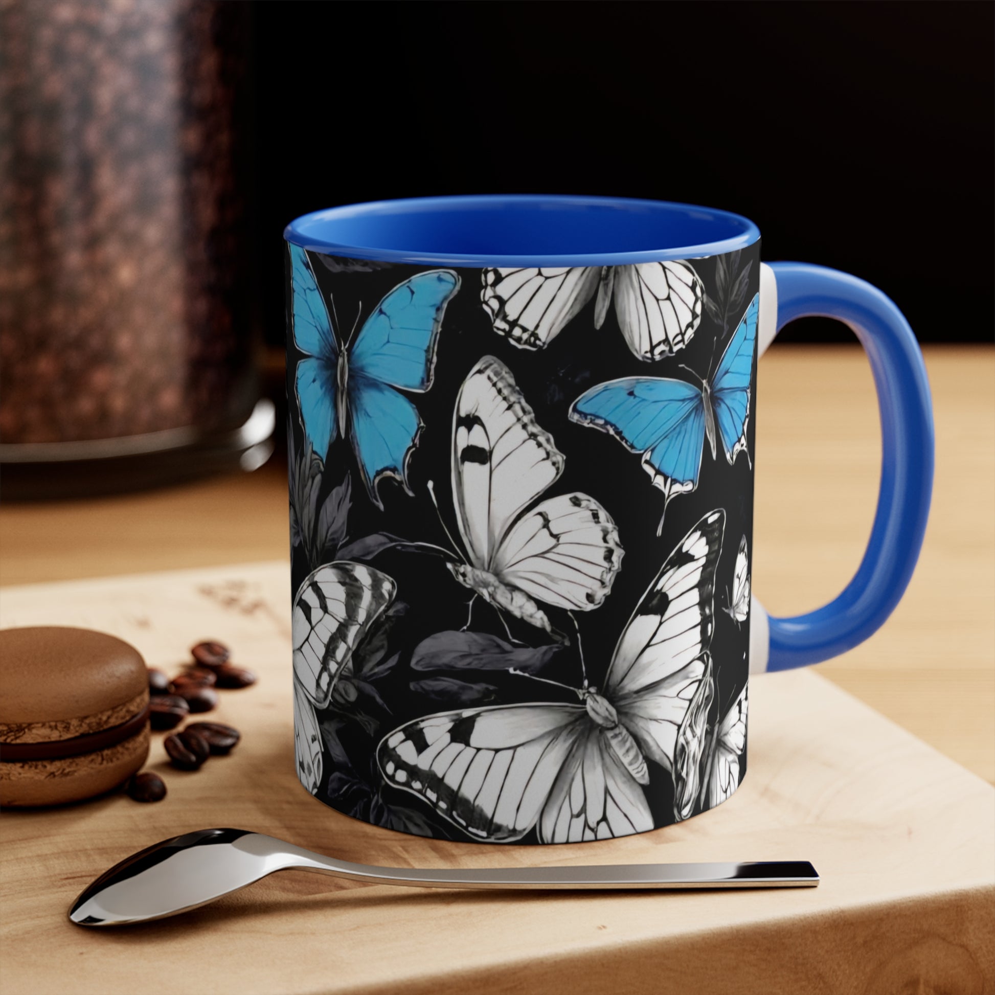 BLUE BUTTERFLIES - 11oz Accent Mug - Rock n Royalty Designs