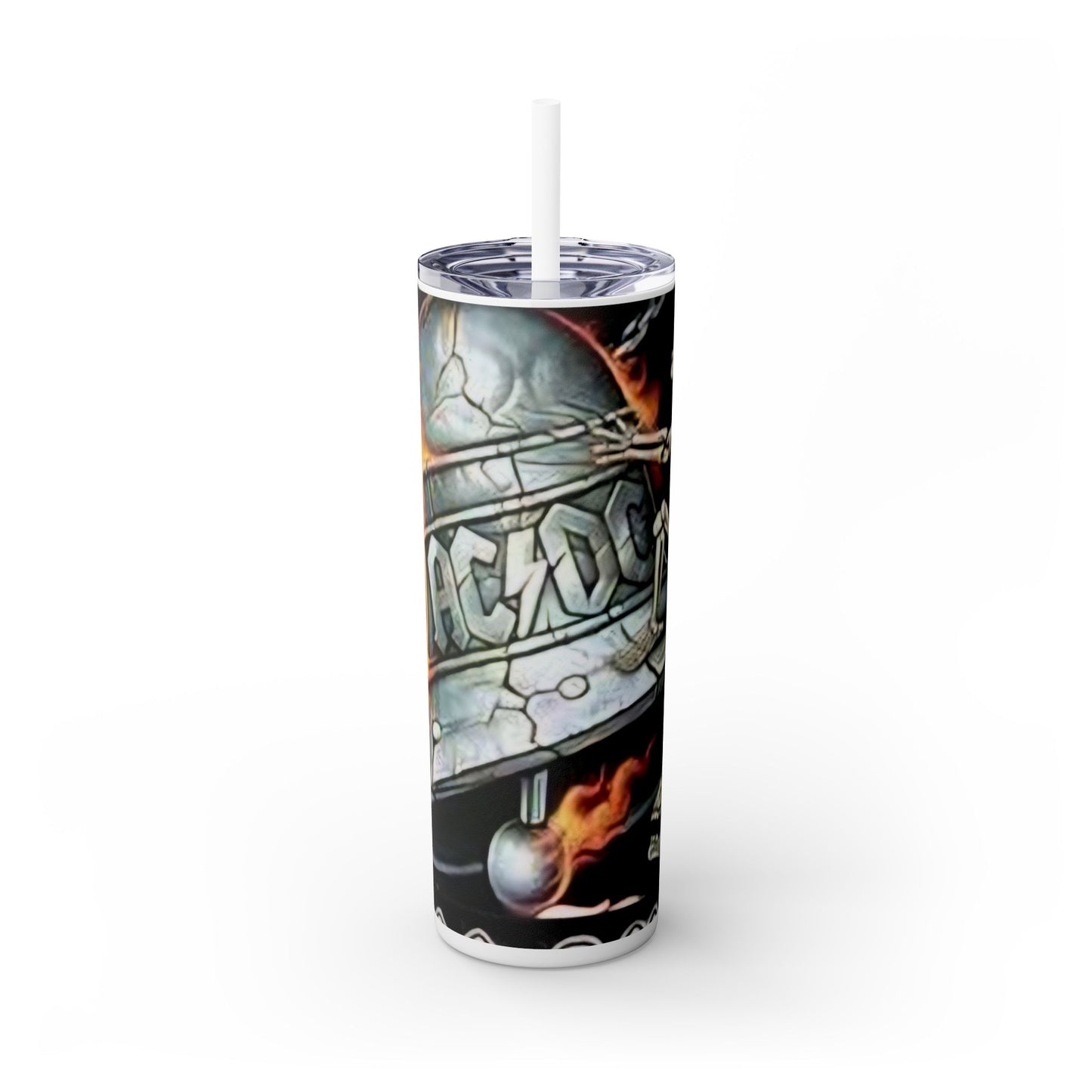 AC/DC HELLS BELLS-- Skinny Tumbler with Straw, 20oz - Rock n Royalty Designs