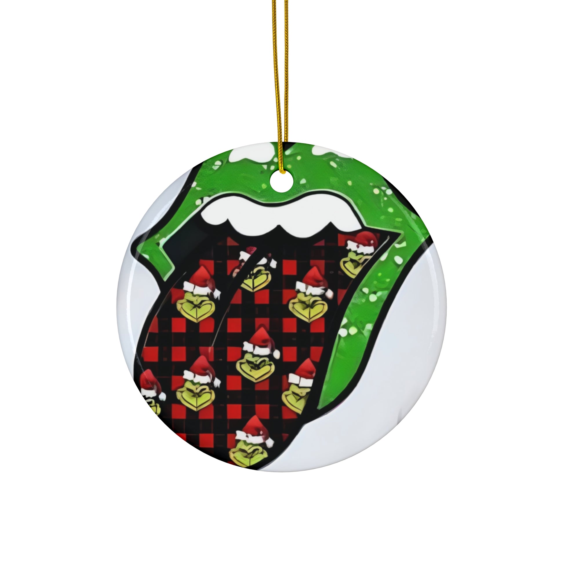 The Tongue Grinch  - Ceramic Ornament Printify