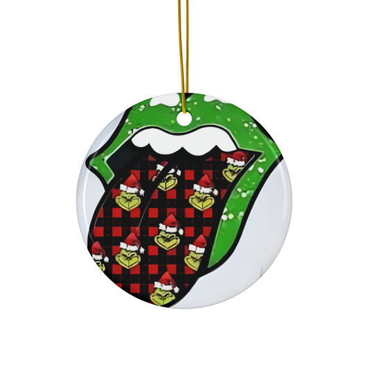 The Tongue Grinch  - Ceramic Ornament Printify