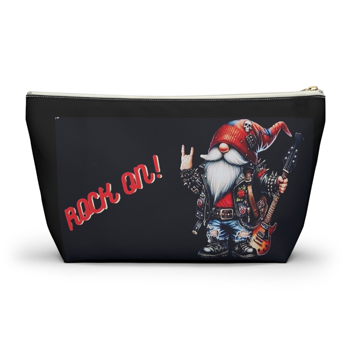 Rock Gnome Makeup Bag | Metal Christmas Toiletry Travel Pouch" Printify