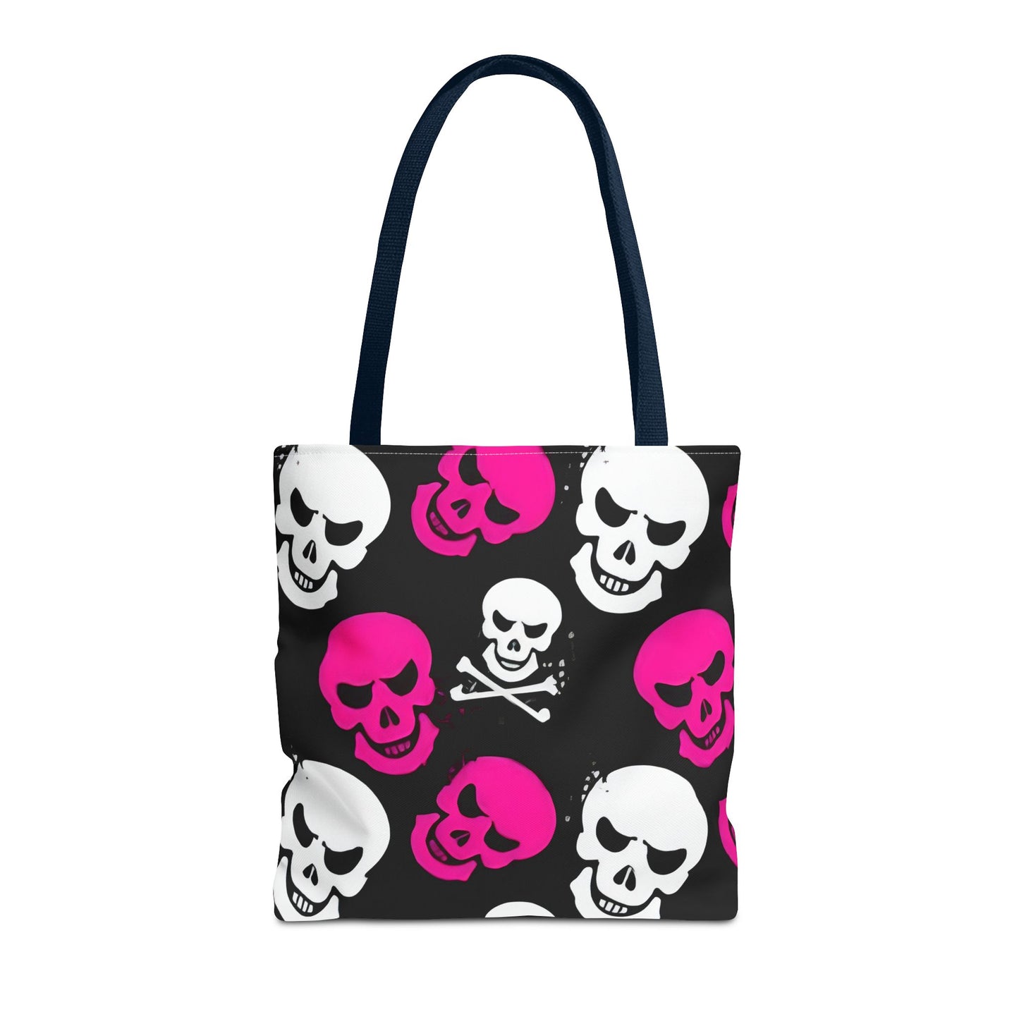 BLK WHT PINK SKULL - Tote Bag (AOP) - Rock n Royalty Designs