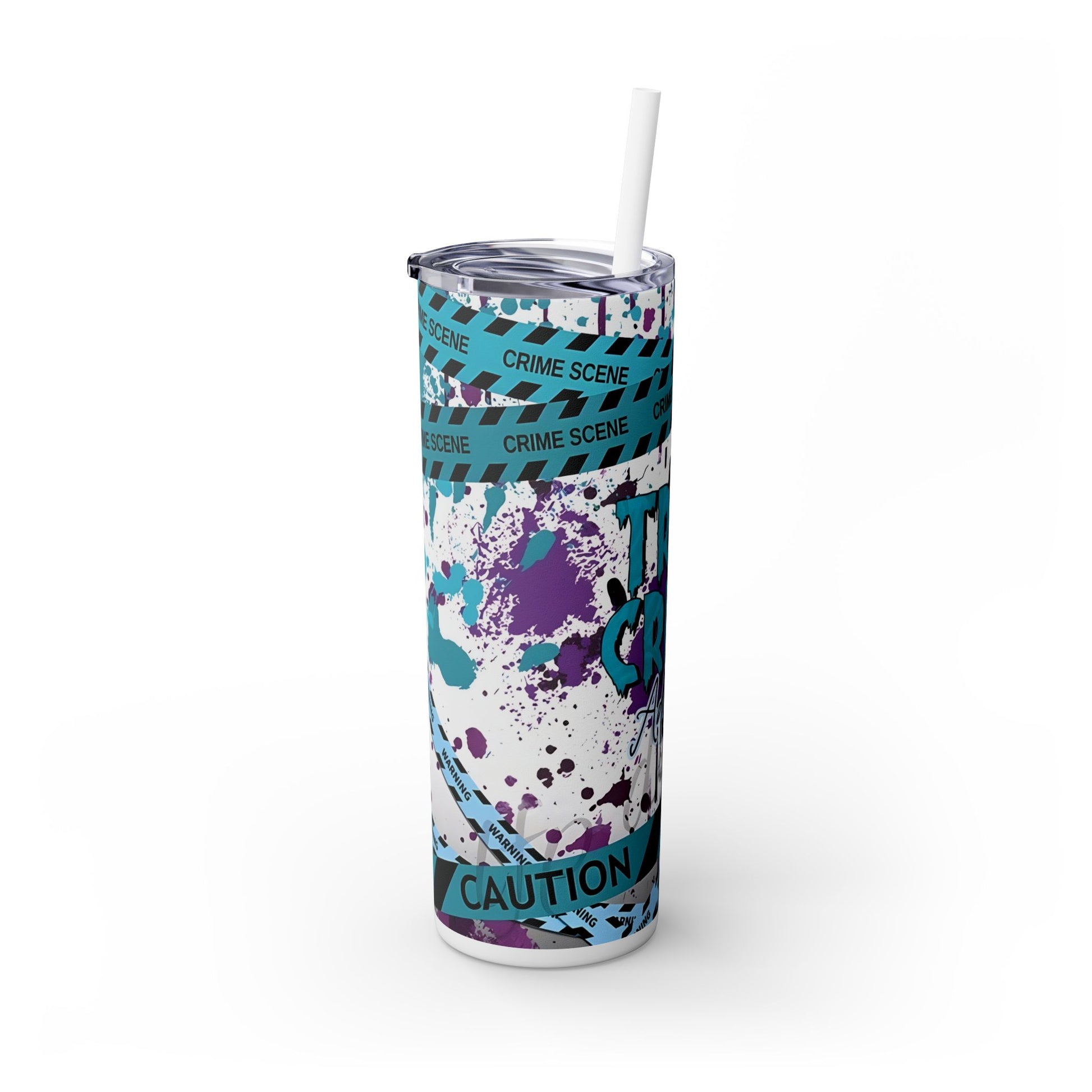 True Crime Blue - Skinny Tumbler with Straw, 20oz - Rock n Royalty Designs