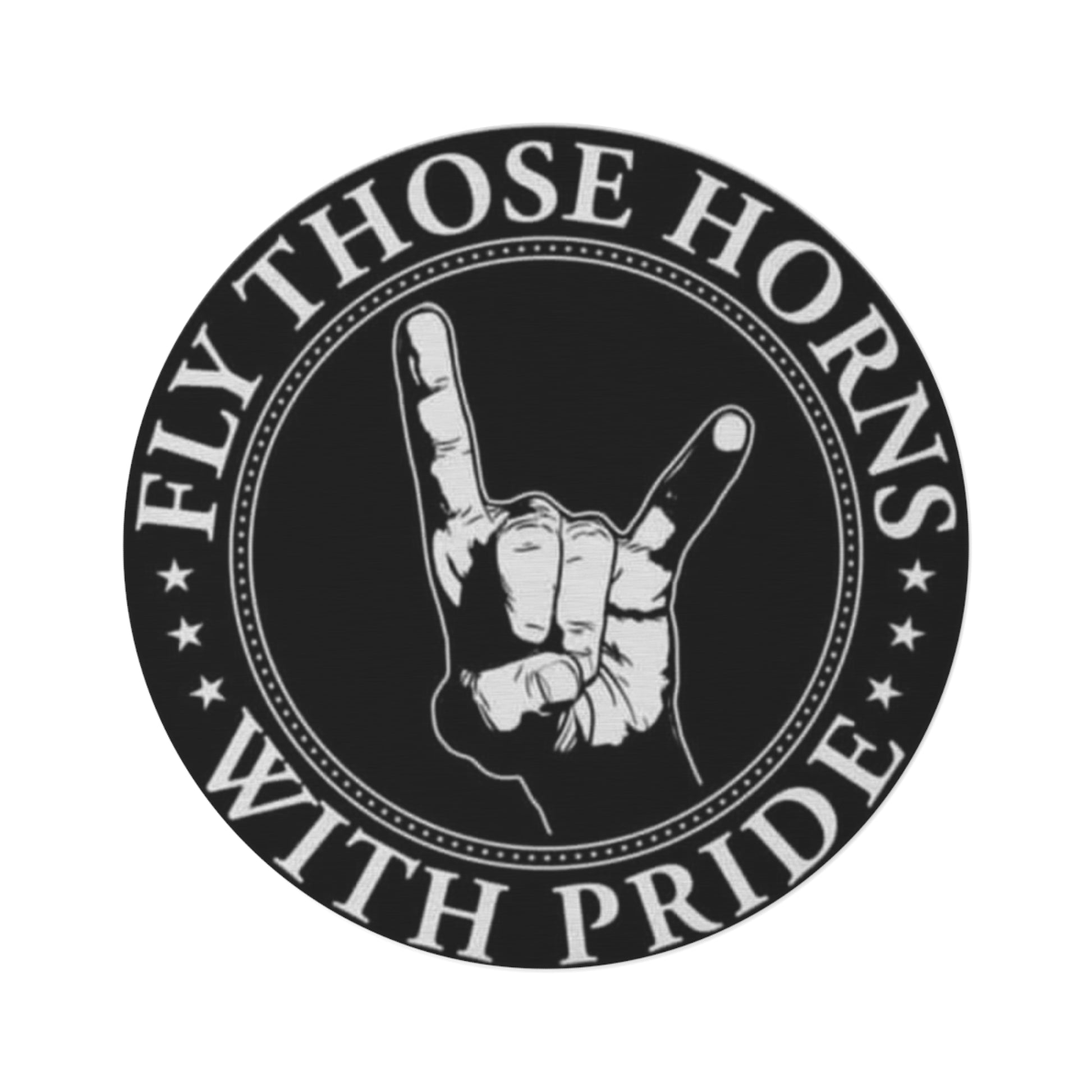 Fly those Horns with Pride - Round Rug - Rock n Royalty Designs