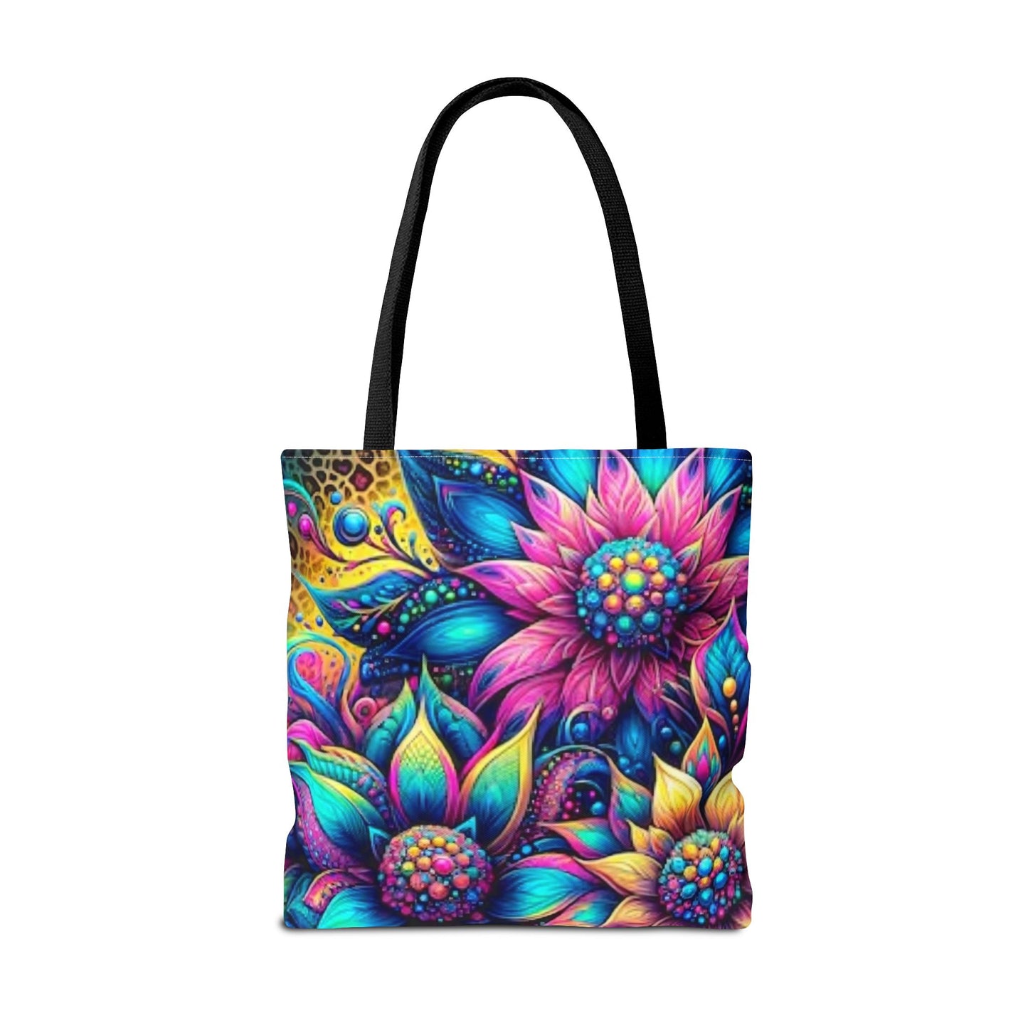 THREE BRIGHT FLOWER DESIGNS - Tote Bag (AOP) - Rock n Royalty Designs