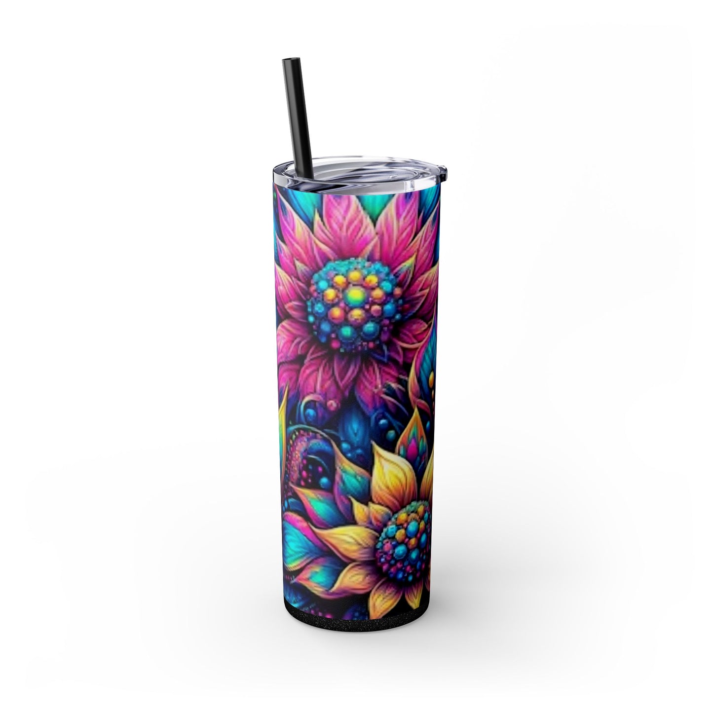 3 FLOWER BRT - Skinny Tumbler with Straw, 20oz - Rock n Royalty Designs