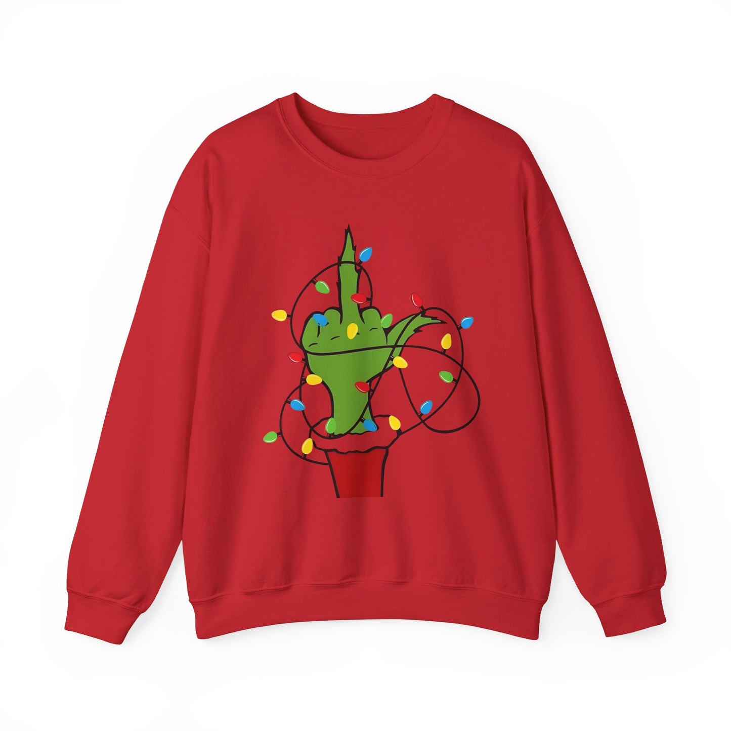 GRINCH FLIPPIN BIRD Unisex Heavy Blend™ Crewneck Sweatshirt Printify