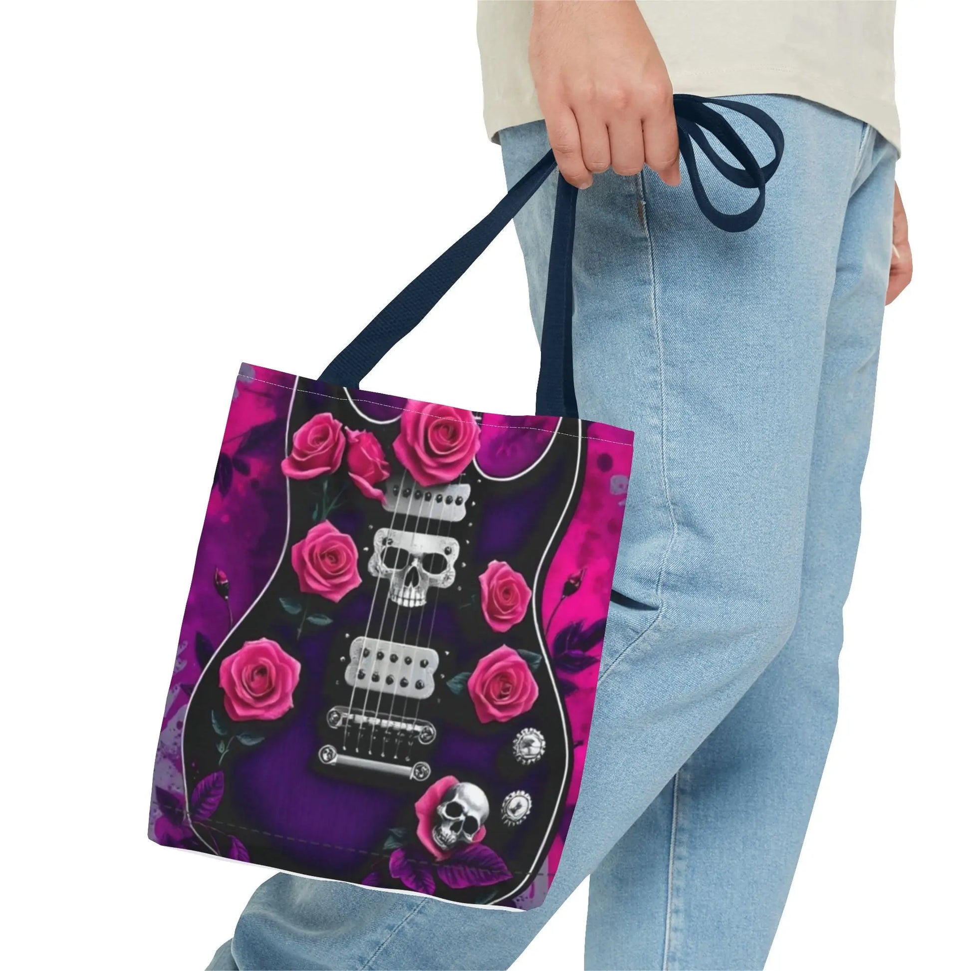 PurpleGuitar Skull Tote Bag (AOP) - Rock n Royalty Designs