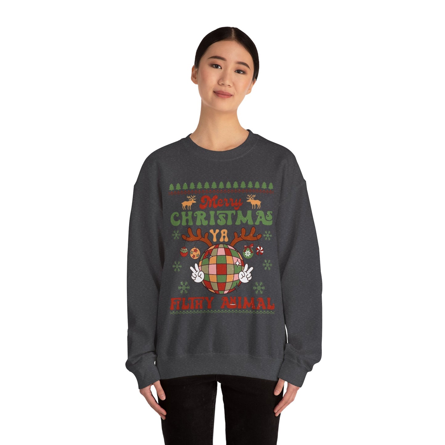 ITS CHRISTMAS YOU FILTHY ANIMAL - Unisex Heavy Blend™ Crewneck Sweatshirt Printify