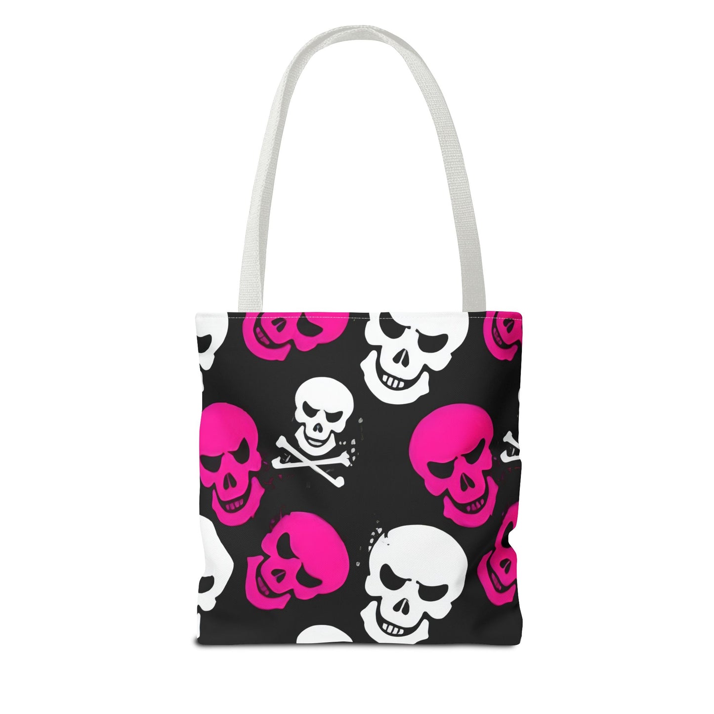 BLK WHT PINK SKULL - Tote Bag (AOP) - Rock n Royalty Designs