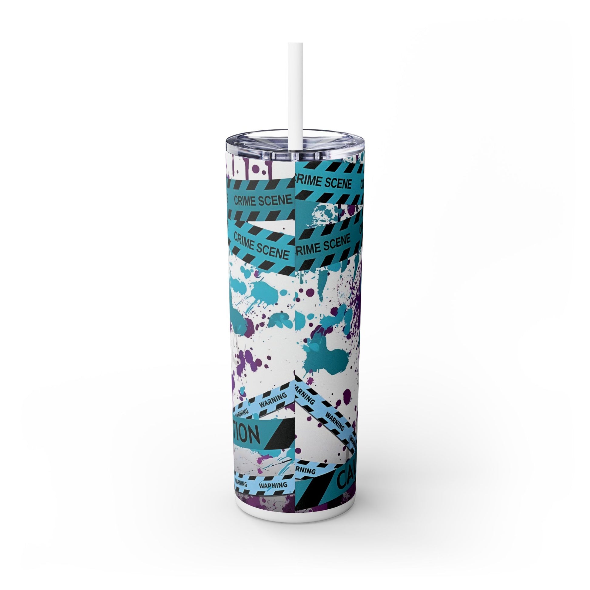 True Crime Blue - Skinny Tumbler with Straw, 20oz - Rock n Royalty Designs