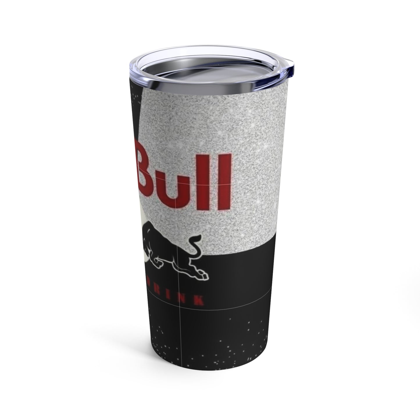 BLACK/ SILVER RED BULL - Travel Tumbler 20oz - Rock n Royalty Designs