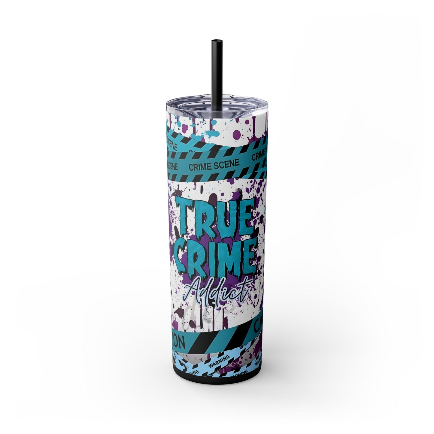 True Crime Blue - Skinny Tumbler with Straw, 20oz - Rock n Royalty Designs