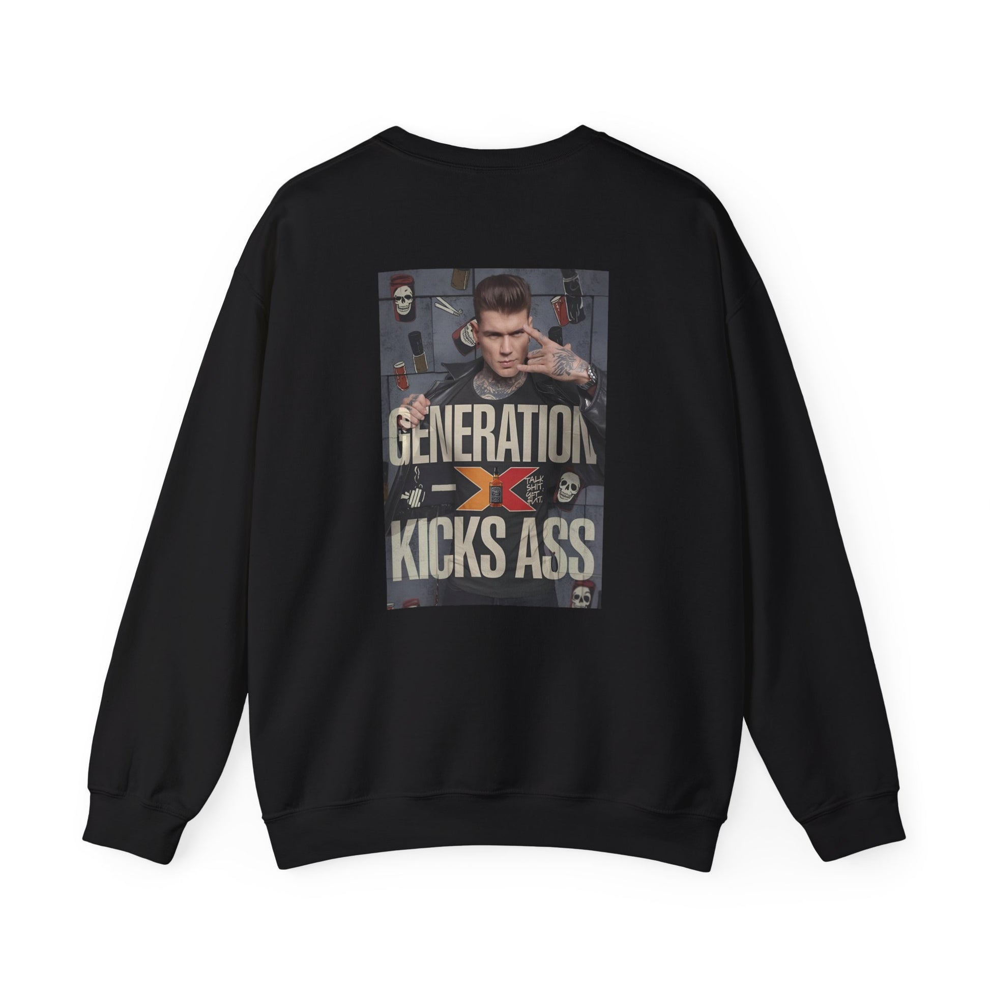 "Generation X Kicks Ass Sweatshirt | Retro 80s Nostalgia Heavy Blend™ Crewneck Sweatshirt Printify