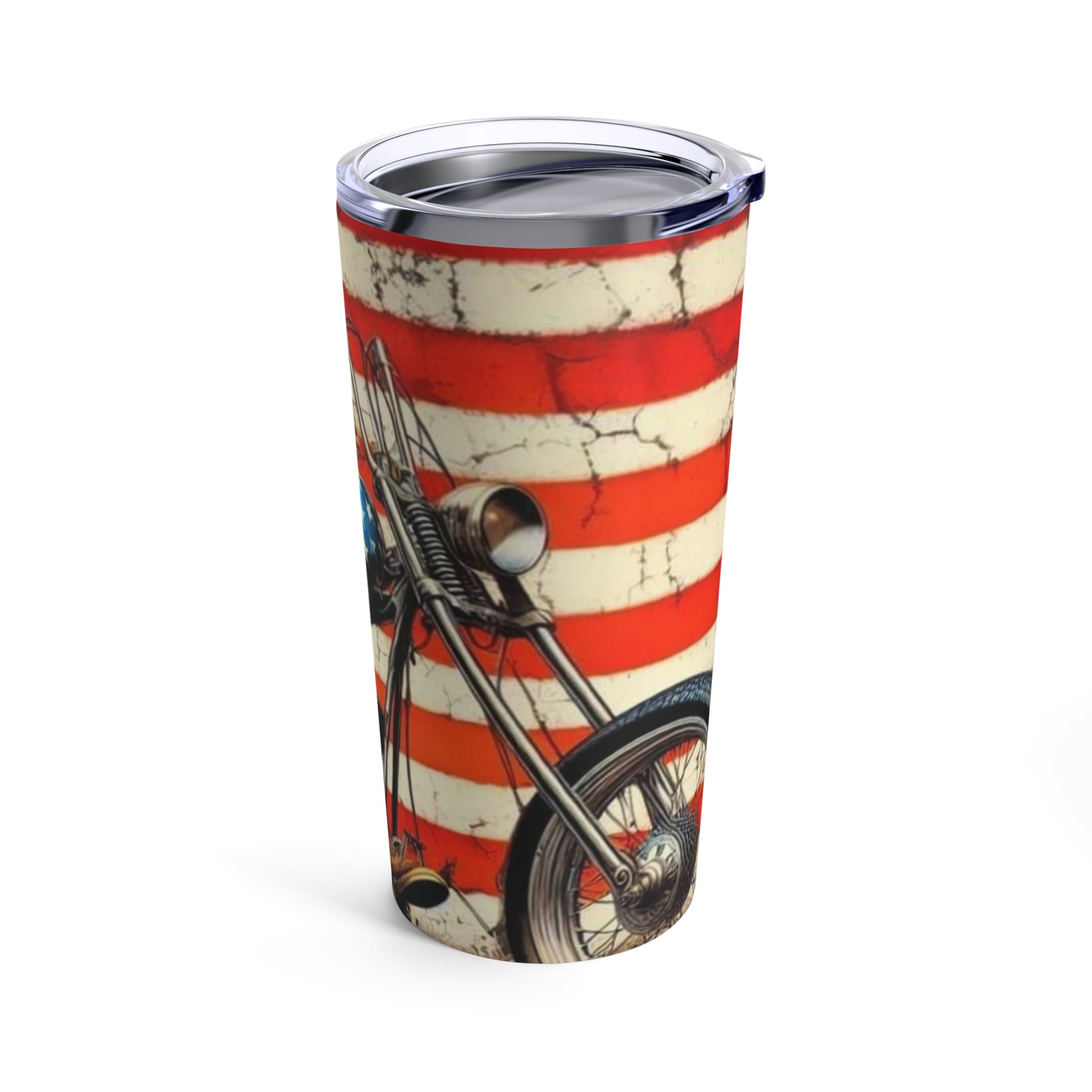 American Flag -Skull Biker - Motorcycle Tumbler 20oz - Rock n Royalty Designs