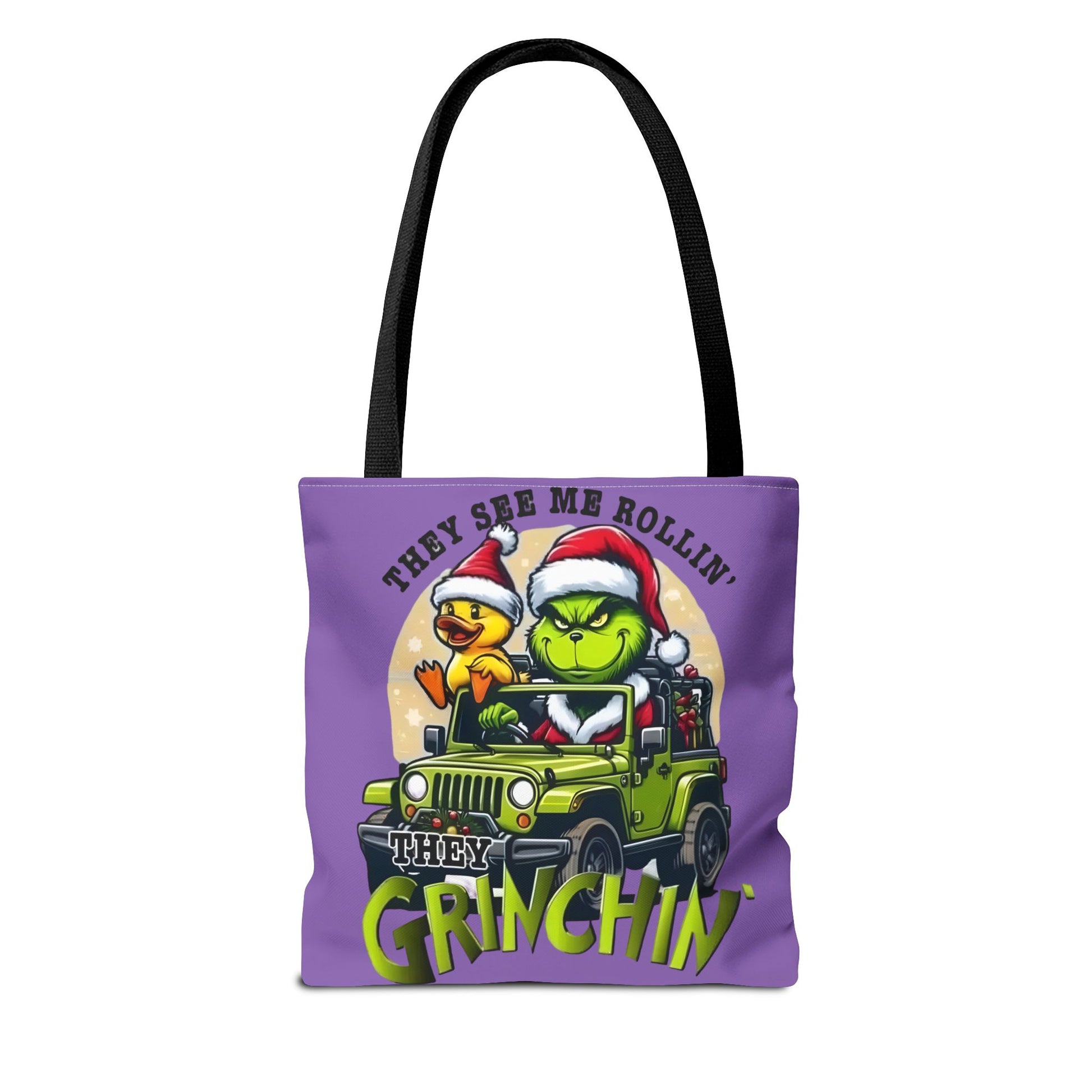 Funny Grinch Tote Bag - They see me Rollin, they Hàtin Printify