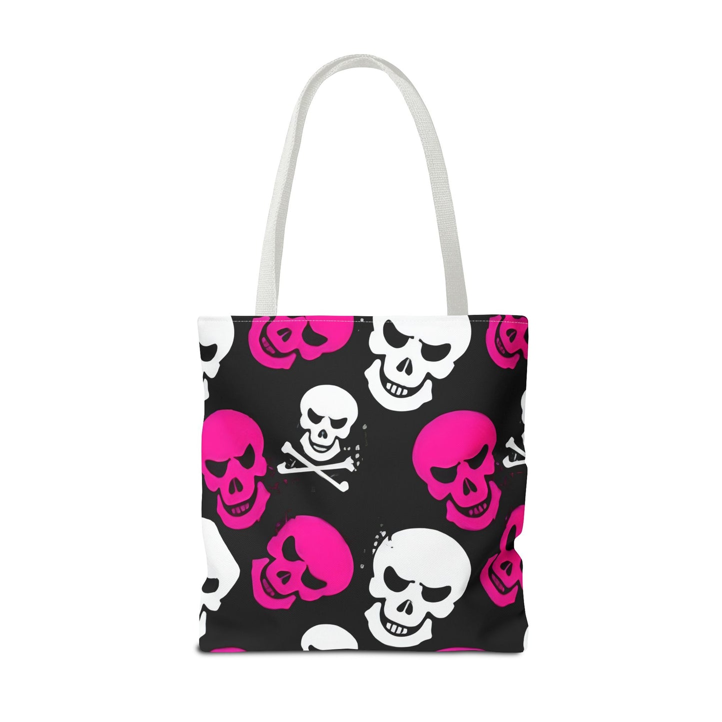 BLK WHT PINK SKULL - Tote Bag (AOP) - Rock n Royalty Designs