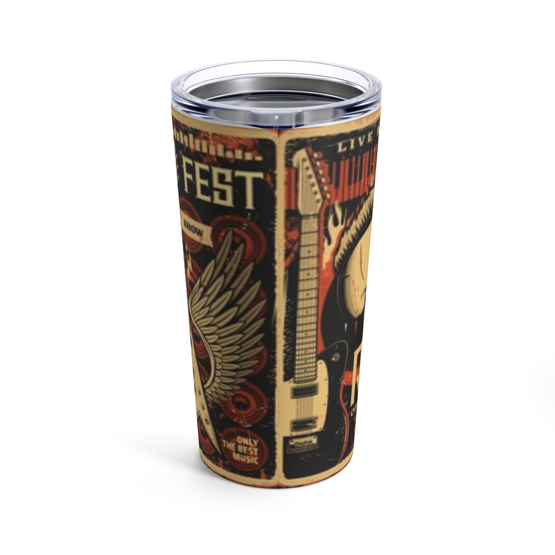 SKULL HEAD & GUITAR - Tumbler 20oz - Rock n Royalty Designs