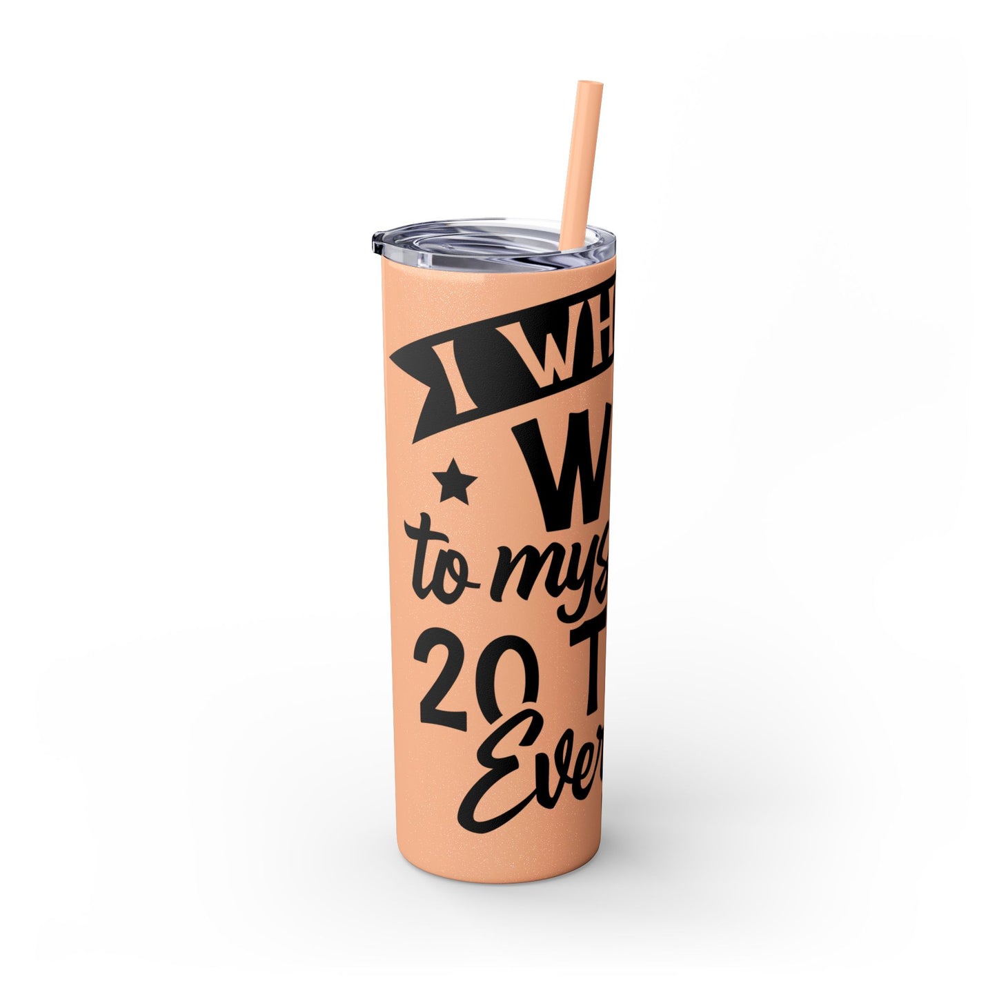 Whispers WTF - Skinny Tumbler with Straw, 20oz Printify