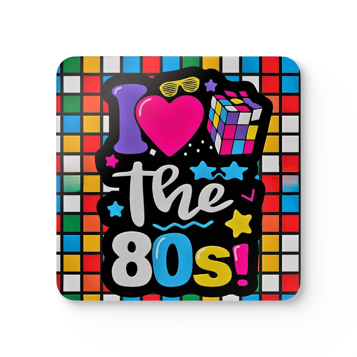 I LOVE THE 80S RUBEKS DESIGN - .Corkwood Coaster Set - Rock n Royalty Designs