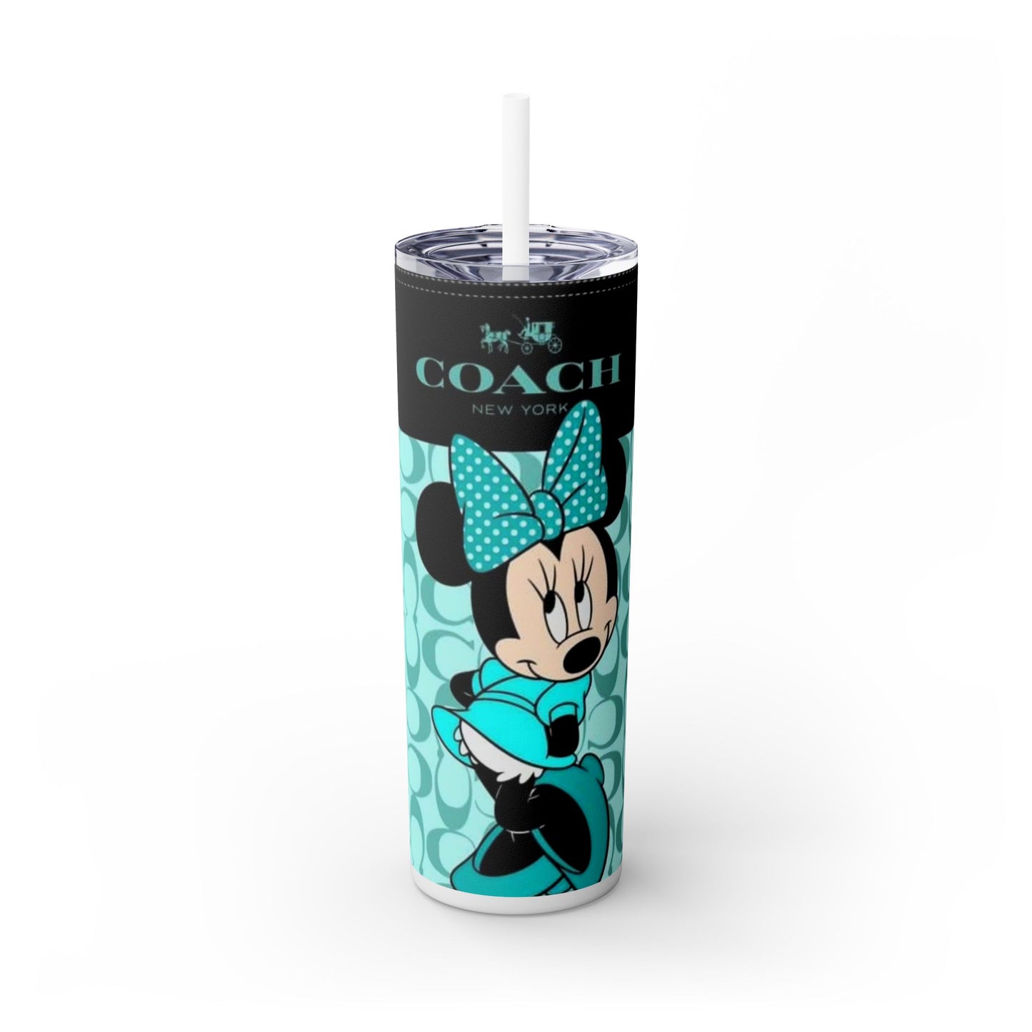 Minnie Coach Skinny Tumbler with Straw, 20oz Printify