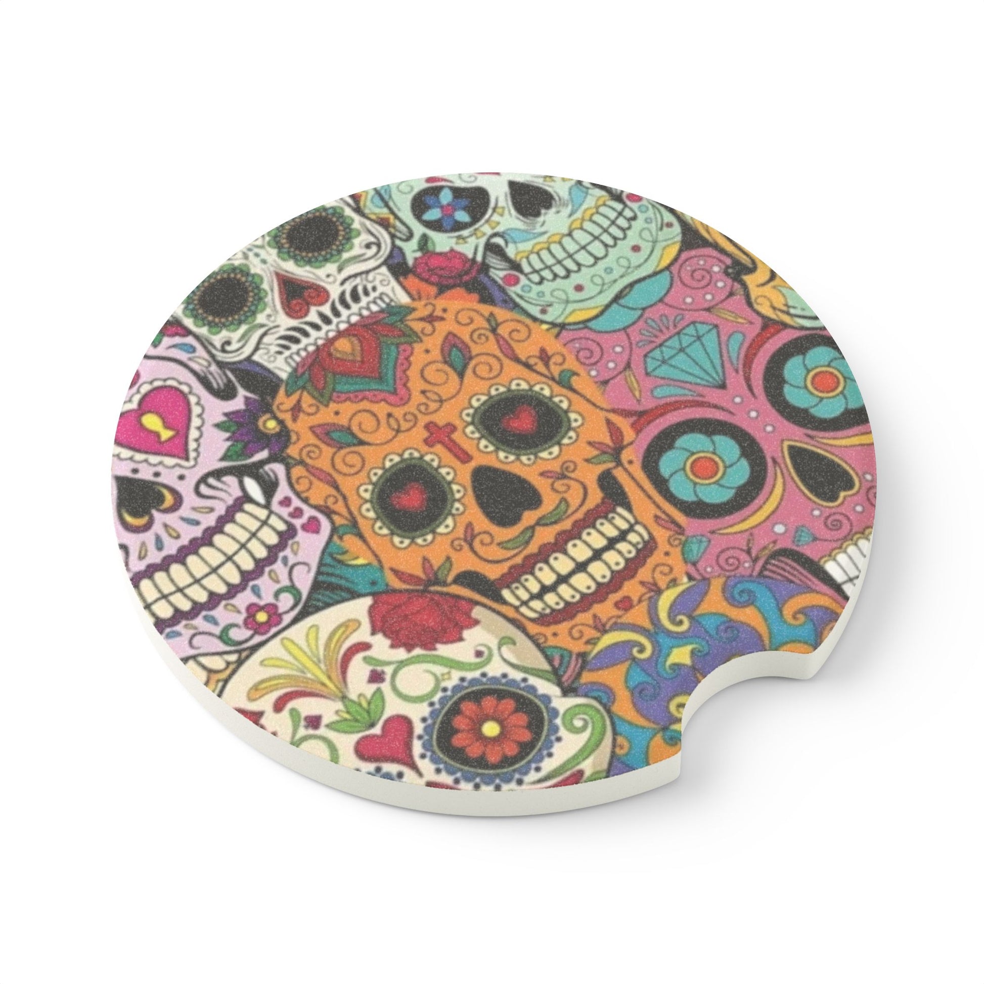 Multi- Color Skull - Soapstone Car Coaster - Rock n Royalty Designs